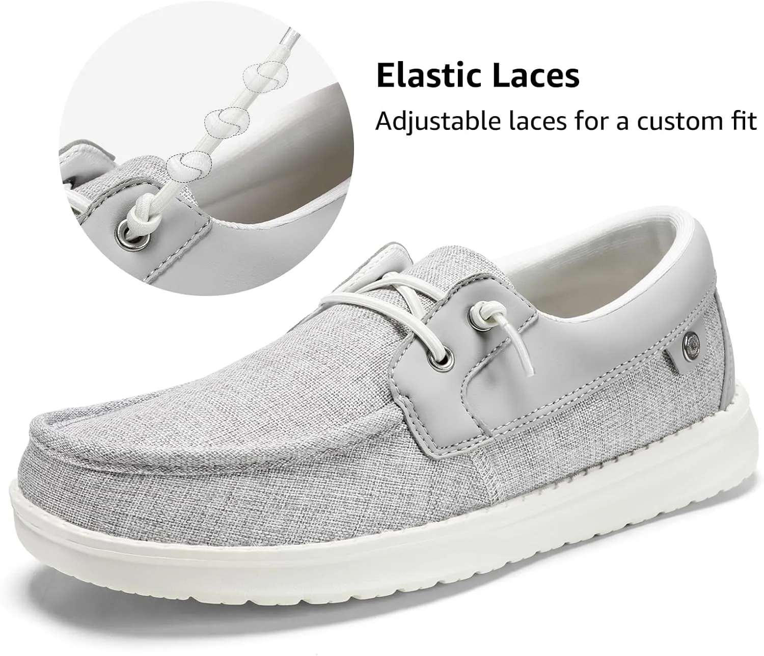 STQ Boat Shoes Men's Business Casual Shoes Slip on Dress Sneakers with Arch Support Insole Lightweight Orthopedic Walking Loafers for Plantar Fasciitis