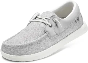 STQ Boat Shoes Men's Business Casual Shoes Slip on Dress Sneakers with Arch Support Insole Lightweight Orthopedic Walking Loafers for Plantar Fasciitis