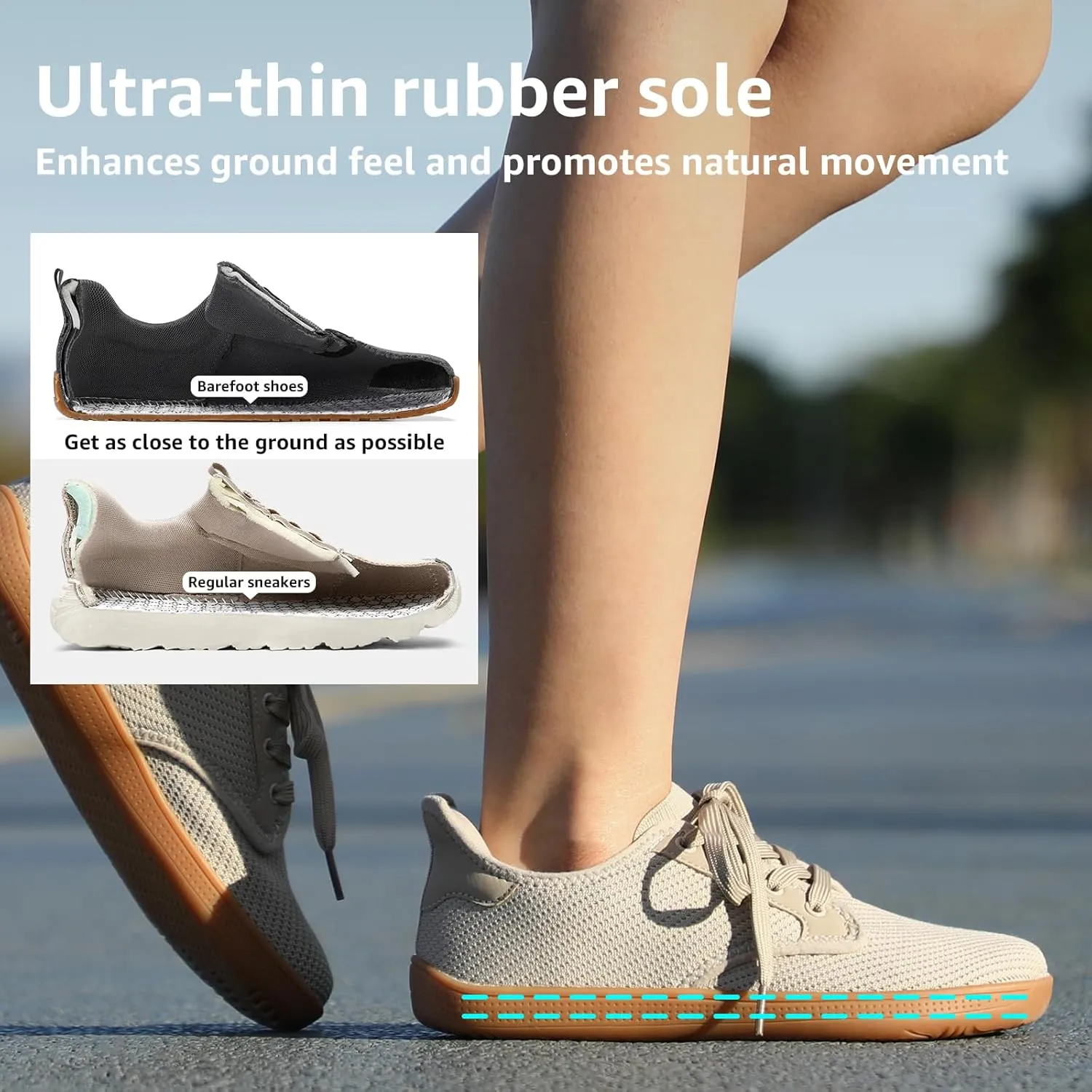 STQ Wide Toe Box Barefoot Shoes Women Minimalist Zero Drop Trail Running Sneakers Width Grounded Walking Tennis Footwear for Hiking Athletic Crossfit Workout Gym Training