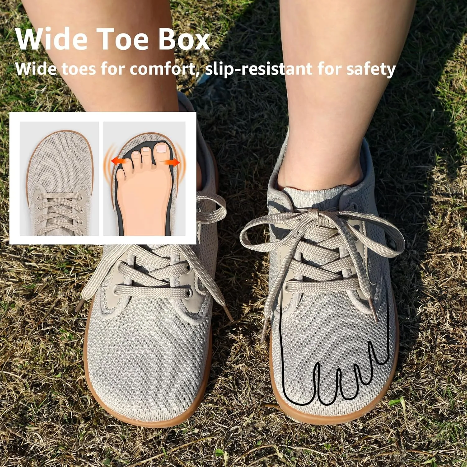 STQ Wide Toe Box Barefoot Shoes Women Minimalist Zero Drop Trail Running Sneakers Width Grounded Walking Tennis Footwear for Hiking Athletic Crossfit Workout Gym Training