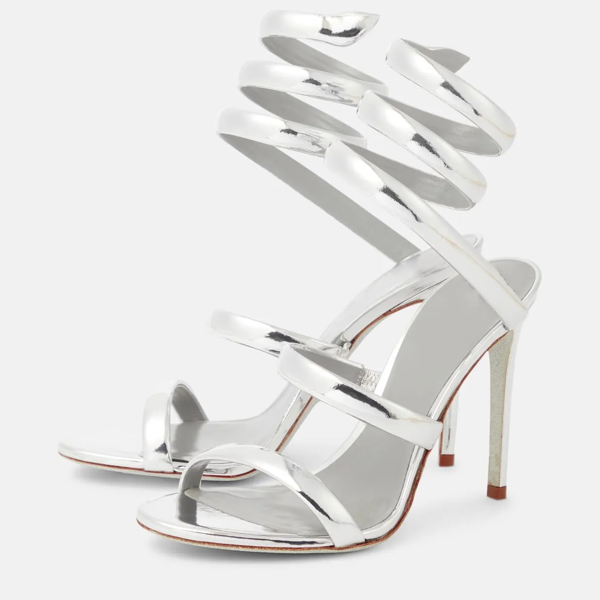 Strappy Heeled Sandals Spiral Ankle Wrap Strap Stilletos Sexy High Heel Gladiator Party Shoes Open Round Toe Lace Up Dressy Pumps