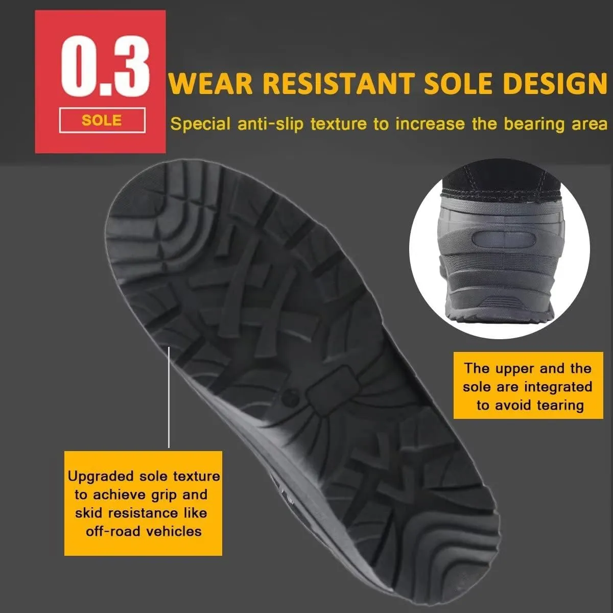 Tanleewa Waterproof Men Snow Boots Leather Winter Shoes Non-Slip Insulated Warm Winter Boots Fashion Boots