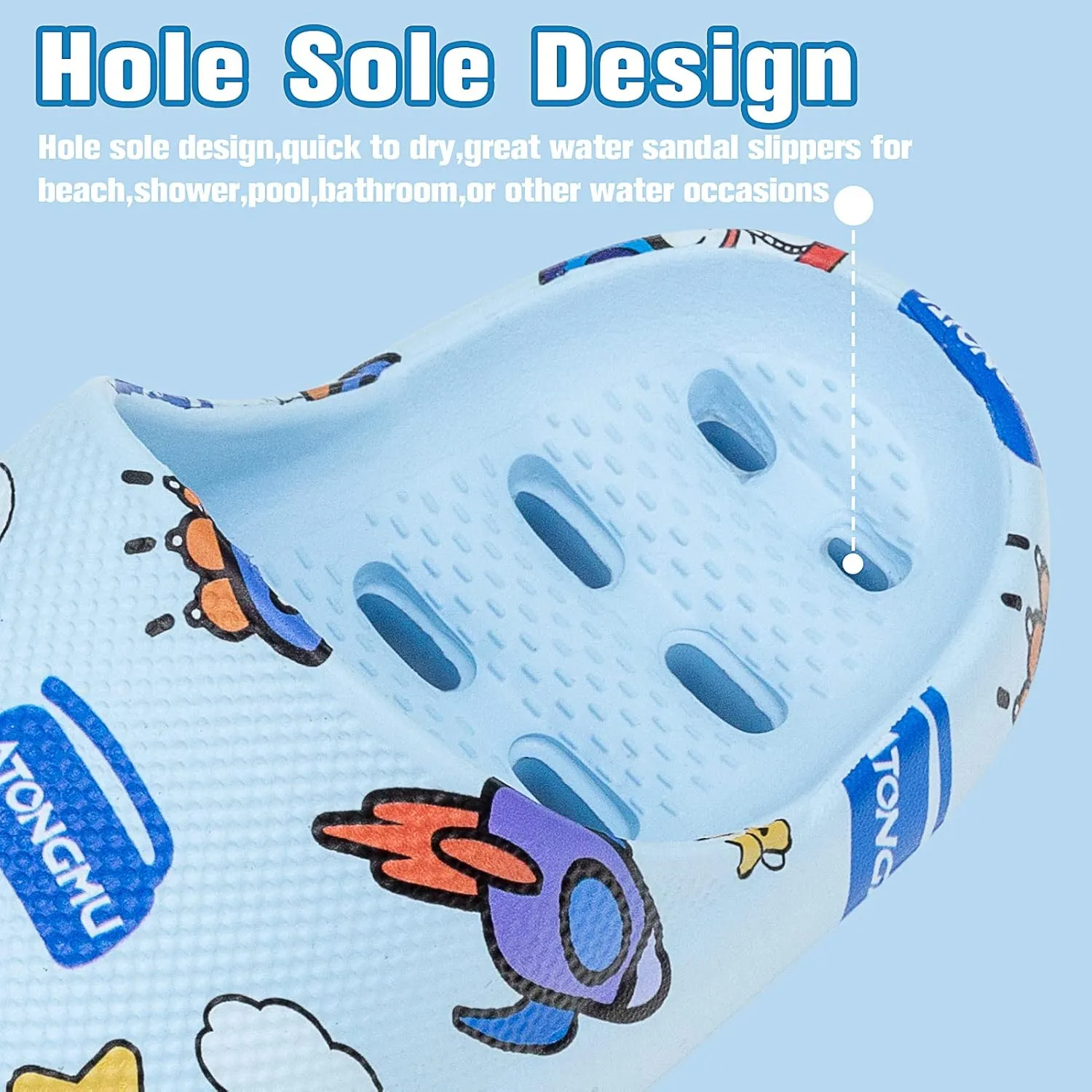 techcity Boys Girls Slide Sandals Soft Cushioned Thick Sole Non-slip Summer Slippers Quick Drying Bathroom Shower Pool Beach Sandals for Toddler Little Kids