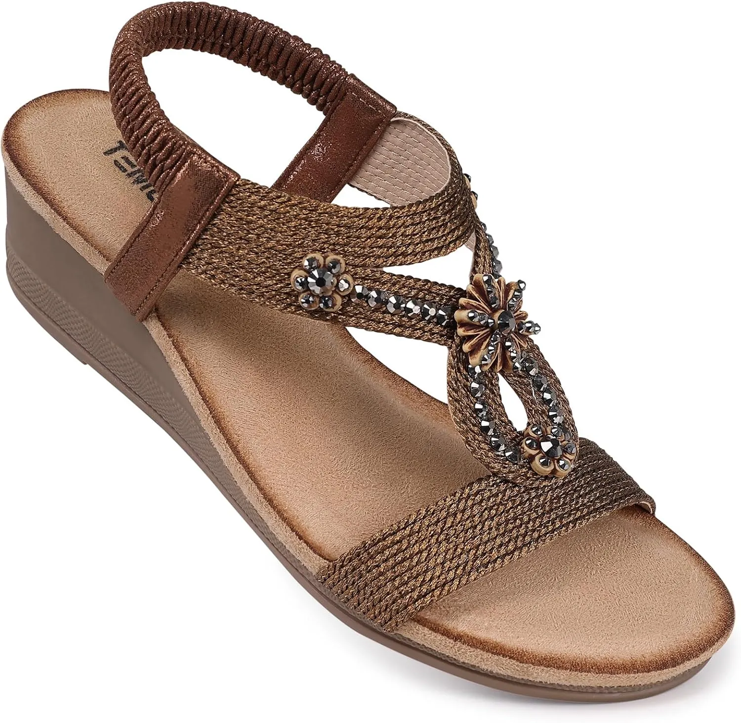 TEMOFON Womens Sandals Wedge Low: Wedge Sandal Women Dressy Summer