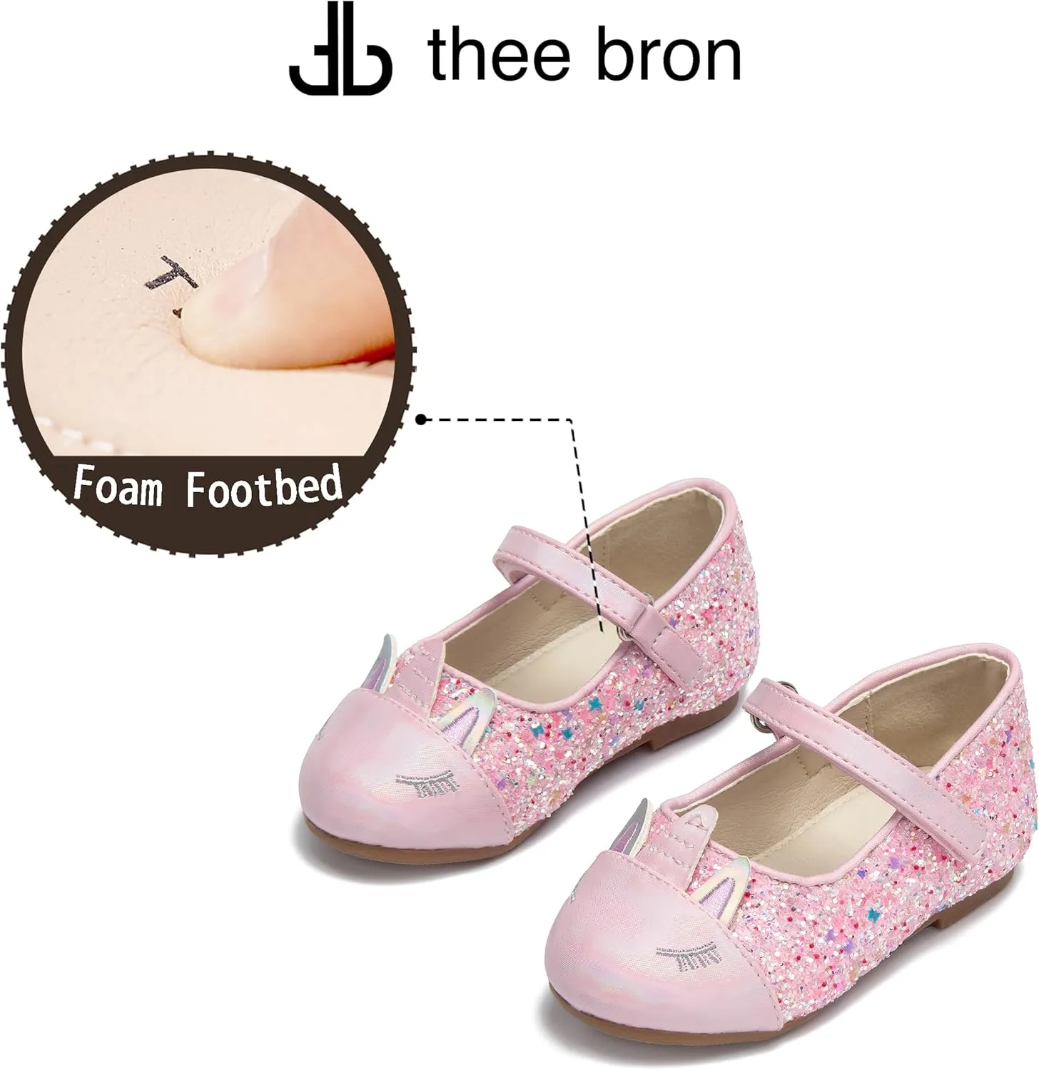 THEE BRON Toddler Girls Dress Shoes Ballet Mary Jane Flats Princess Costume Shoes