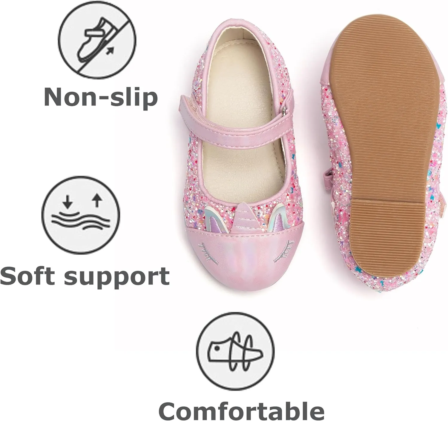 THEE BRON Toddler Girls Dress Shoes Ballet Mary Jane Flats Princess Costume Shoes