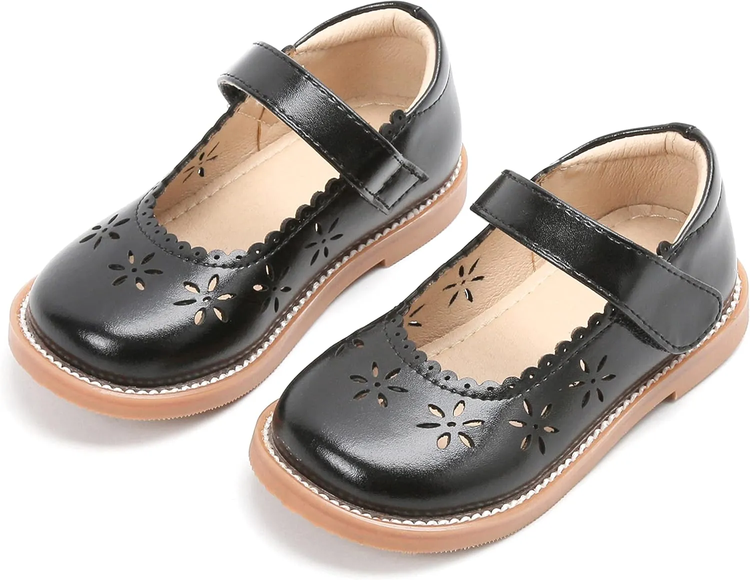 THEE BRON Toddler Girls Mary Jane Flats Kids School Uniform Party Dress Shoes