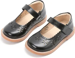THEE BRON Toddler Girls Mary Jane Flats Kids School Uniform Party Dress Shoes