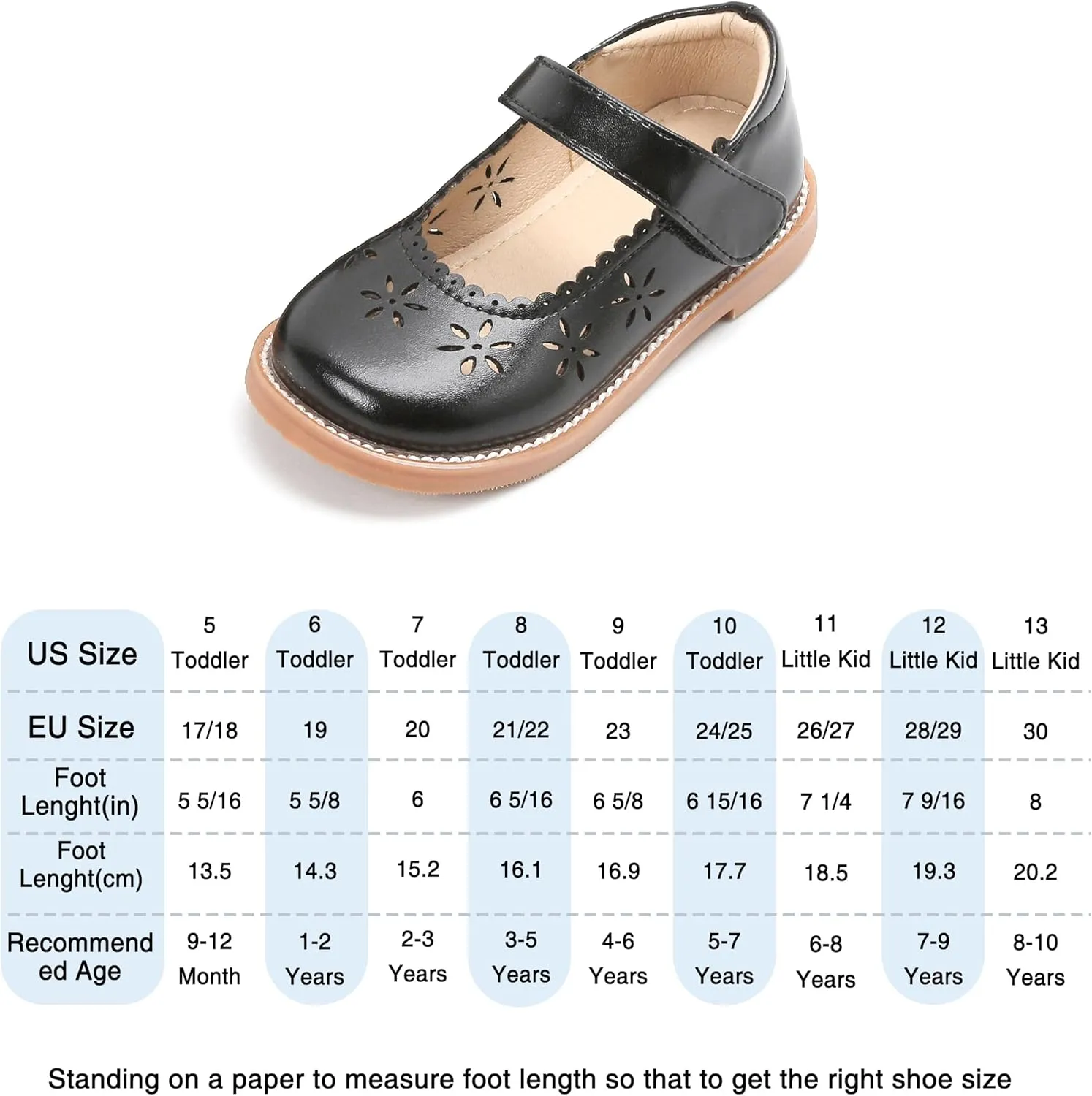 THEE BRON Toddler Girls Mary Jane Flats Kids School Uniform Party Dress Shoes