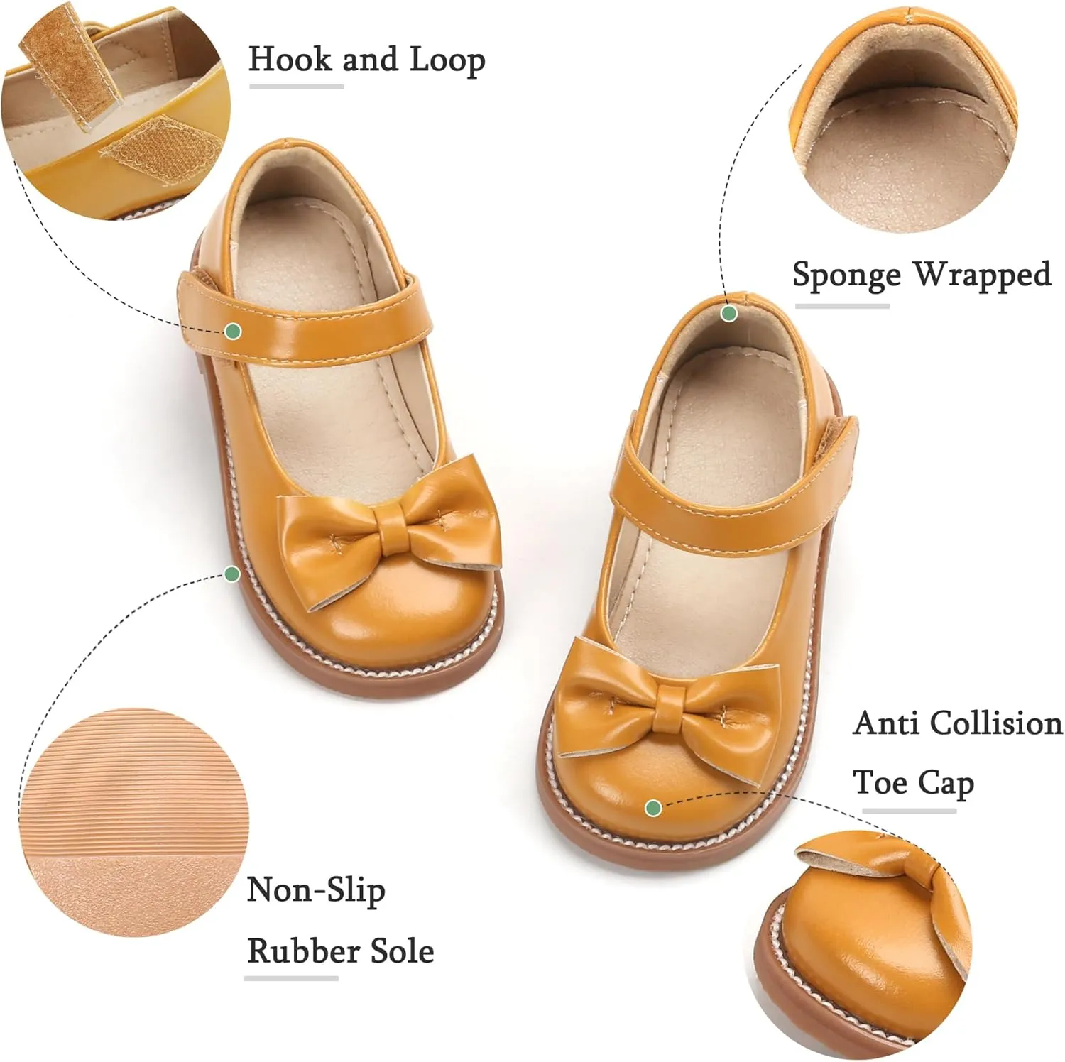 THEE BRON Toddler Girls Mary Jane Flats Kids School Uniform Party Dress Shoes