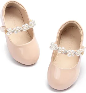 THEE BRON Toddler/Little Girl Mary Jane Flats Princess Dress Shoes
