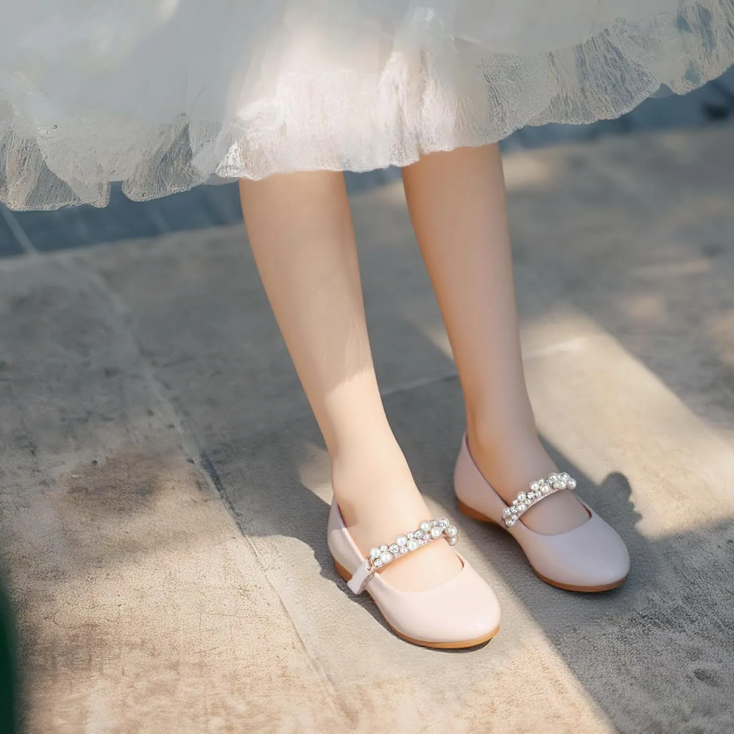 THEE BRON Toddler/Little Girl Mary Jane Flats Princess Dress Shoes