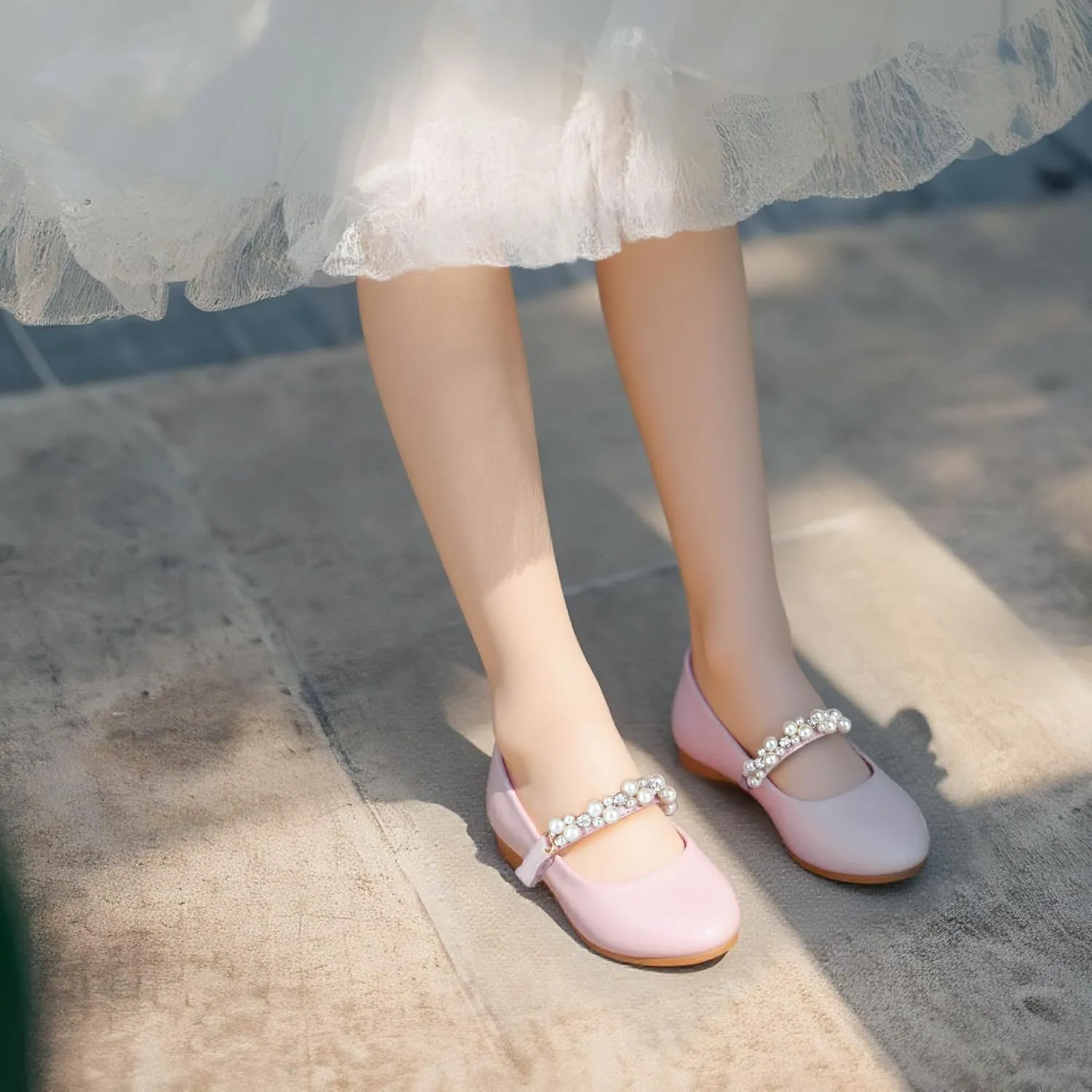 THEE BRON Toddler/Little Girl Mary Jane Flats Princess Dress Shoes