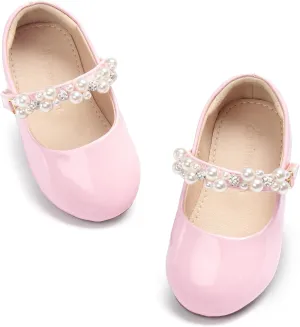 THEE BRON Toddler/Little Girl Mary Jane Flats Princess Dress Shoes