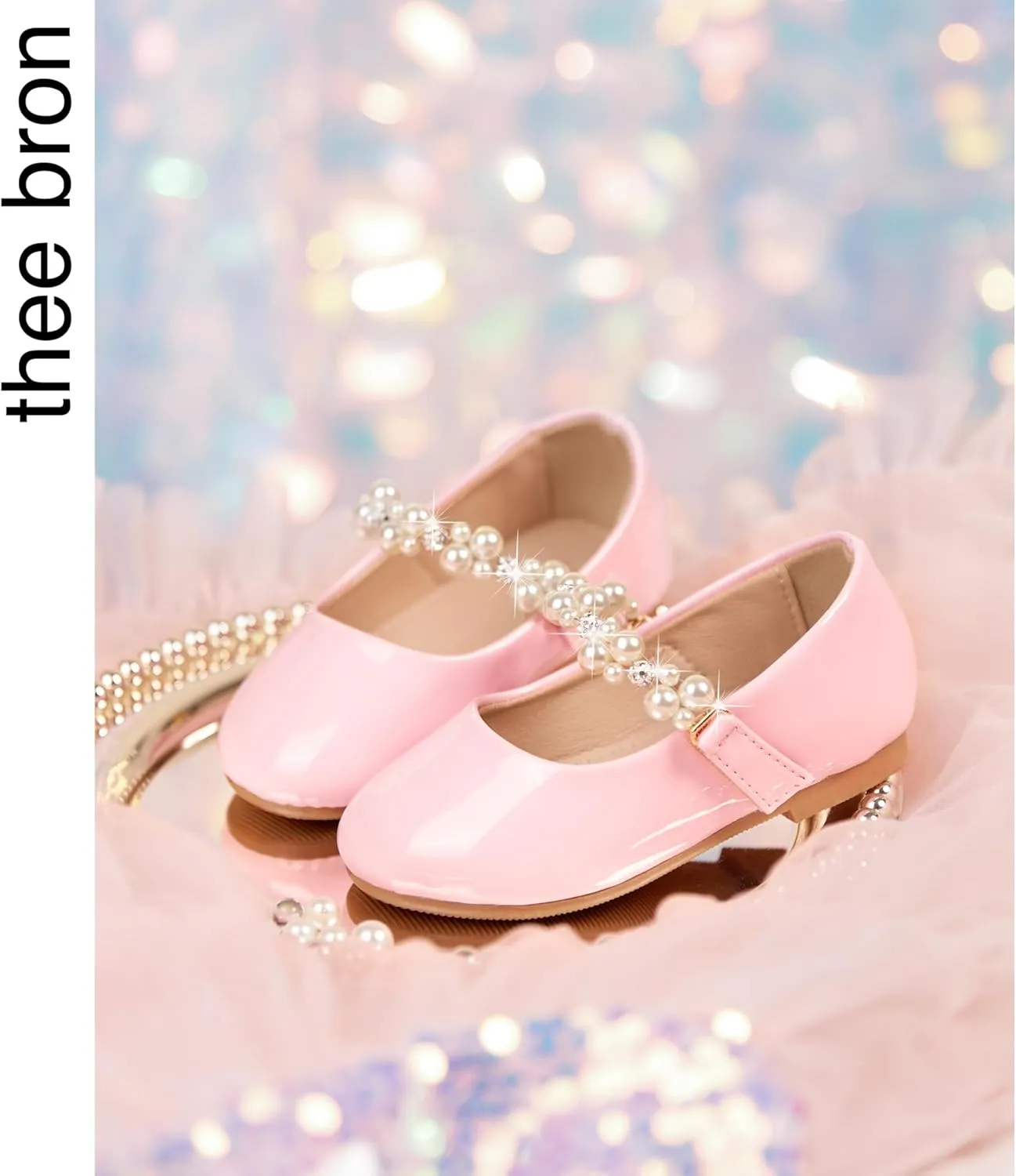THEE BRON Toddler/Little Girl Mary Jane Flats Princess Dress Shoes