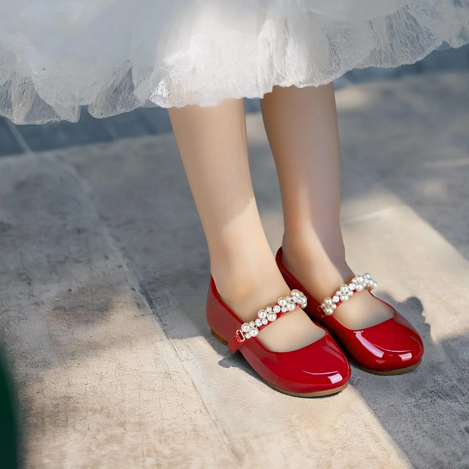 THEE BRON Toddler/Little Girl Mary Jane Flats Princess Dress Shoes