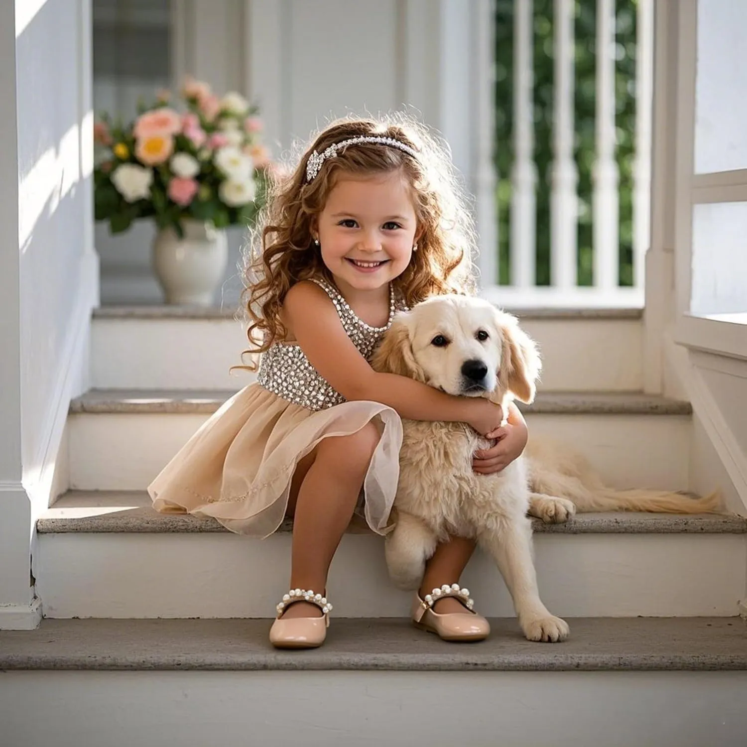 THEE BRON Toddler/Little Girl Mary Jane Flats Princess Dress Shoes