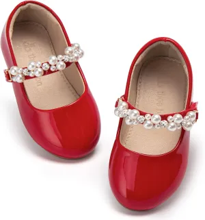 THEE BRON Toddler/Little Girl Mary Jane Flats Princess Dress Shoes