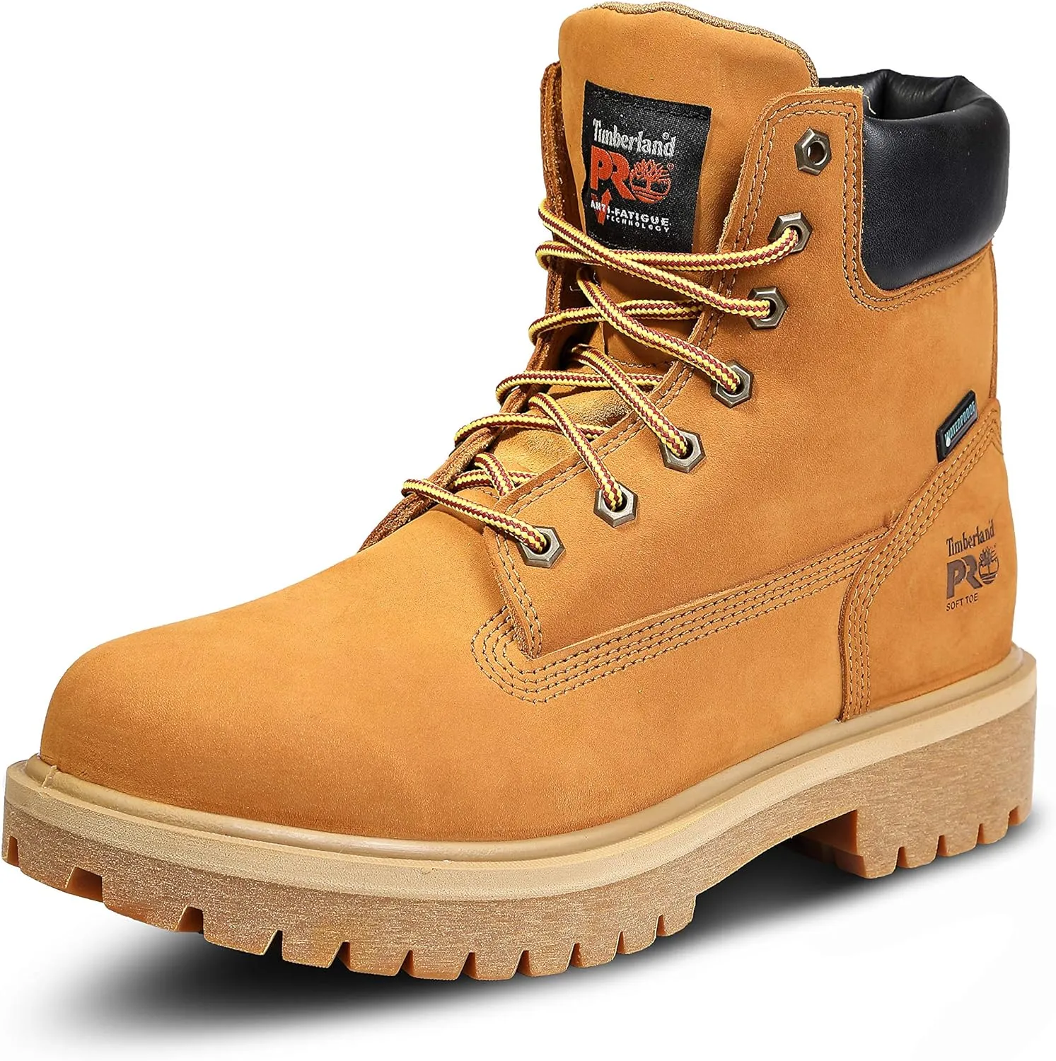 Timberland PRO Men's Direct Attach 6 Inch Soft Toe Insulated Waterproof Industrial Work Boot, Wheat, 12 Wide