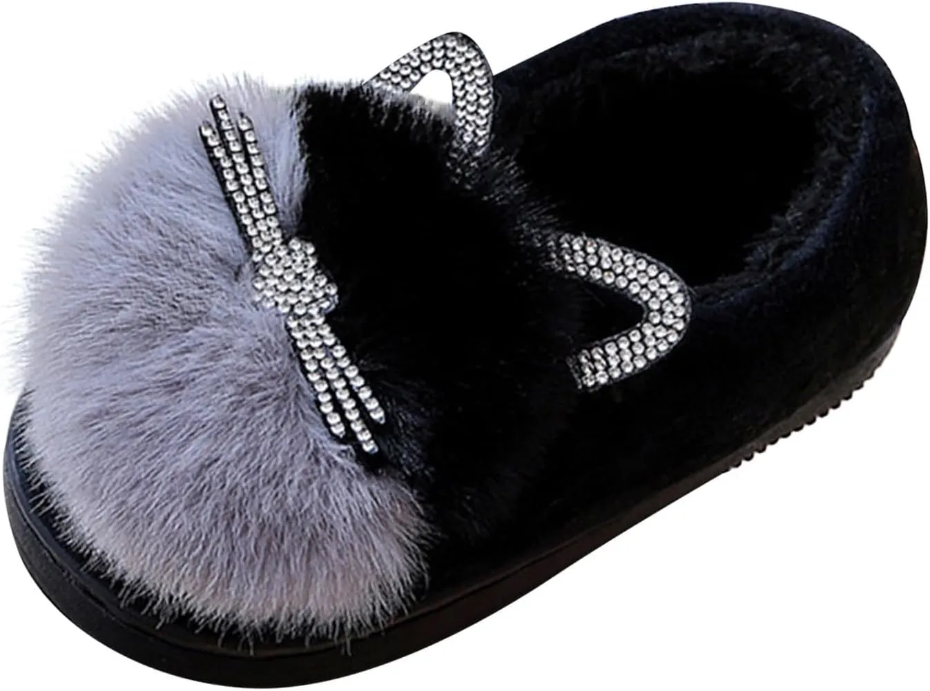 Toddler Fluff Slippers for Girls Boys Warm Household Shoes Winter Indoor Cotton Slippers with Microfleece ?ining