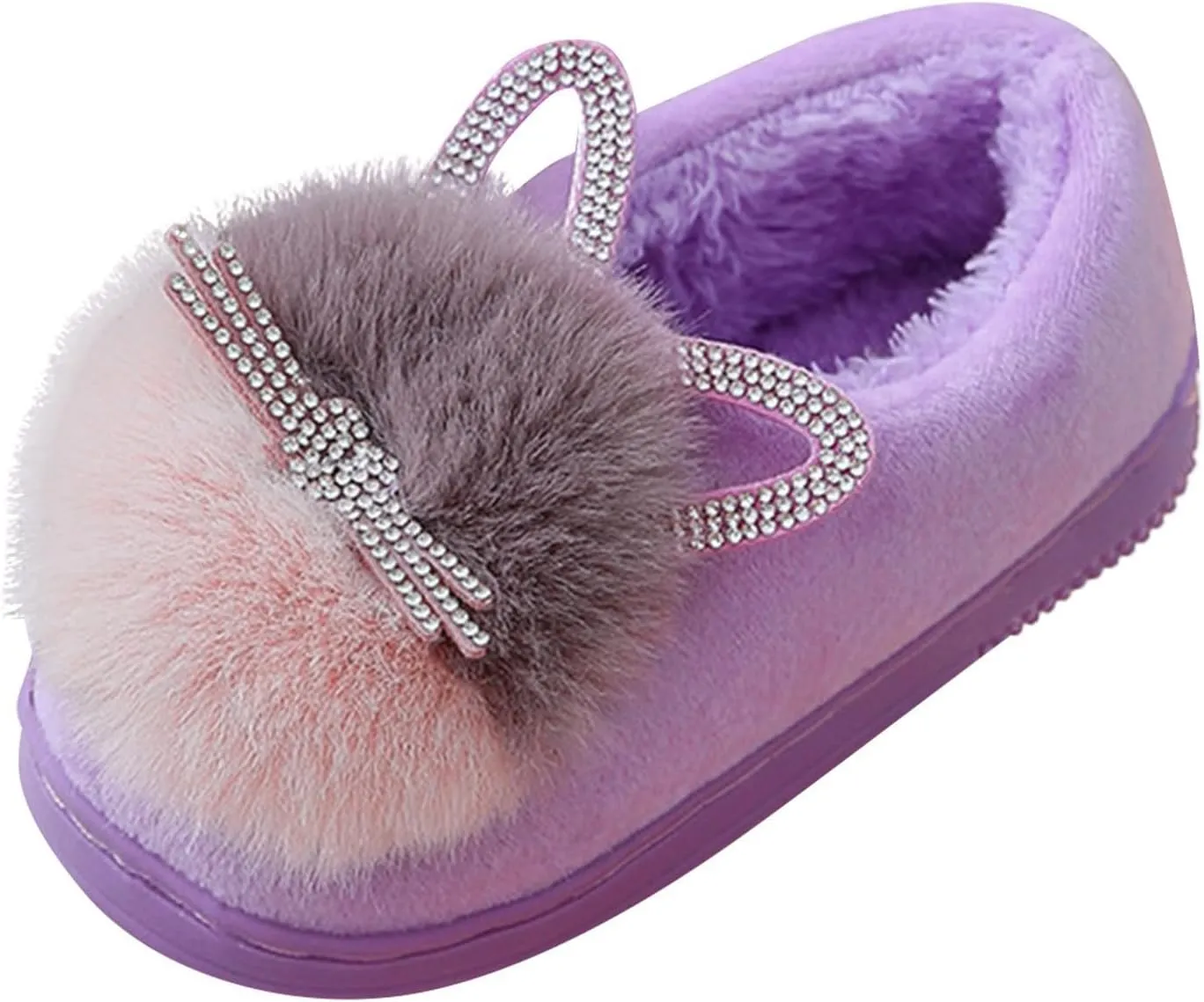 Toddler Fluff Slippers for Girls Boys Warm Household Shoes Winter Indoor Cotton Slippers with Microfleece ?ining