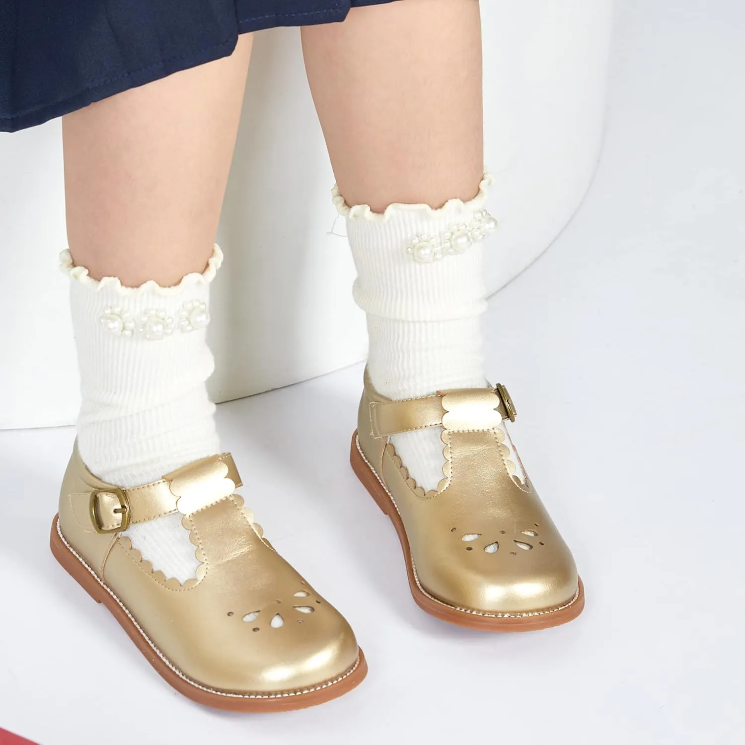 Toddler Girl Mary Jane Dress Shoes-Little Girl School Uniform Shoes for Wedding Party