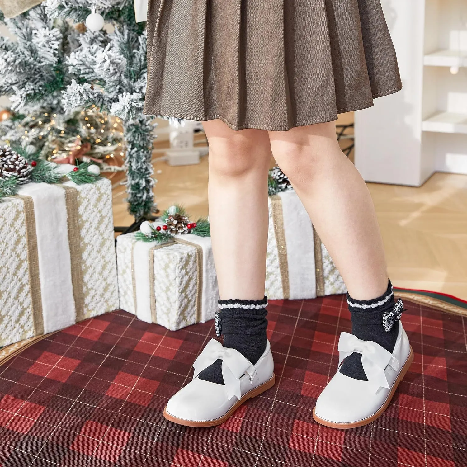 Toddler Girl Mary Jane Dress Shoes-Little Girl School Uniform Shoes for Wedding Party