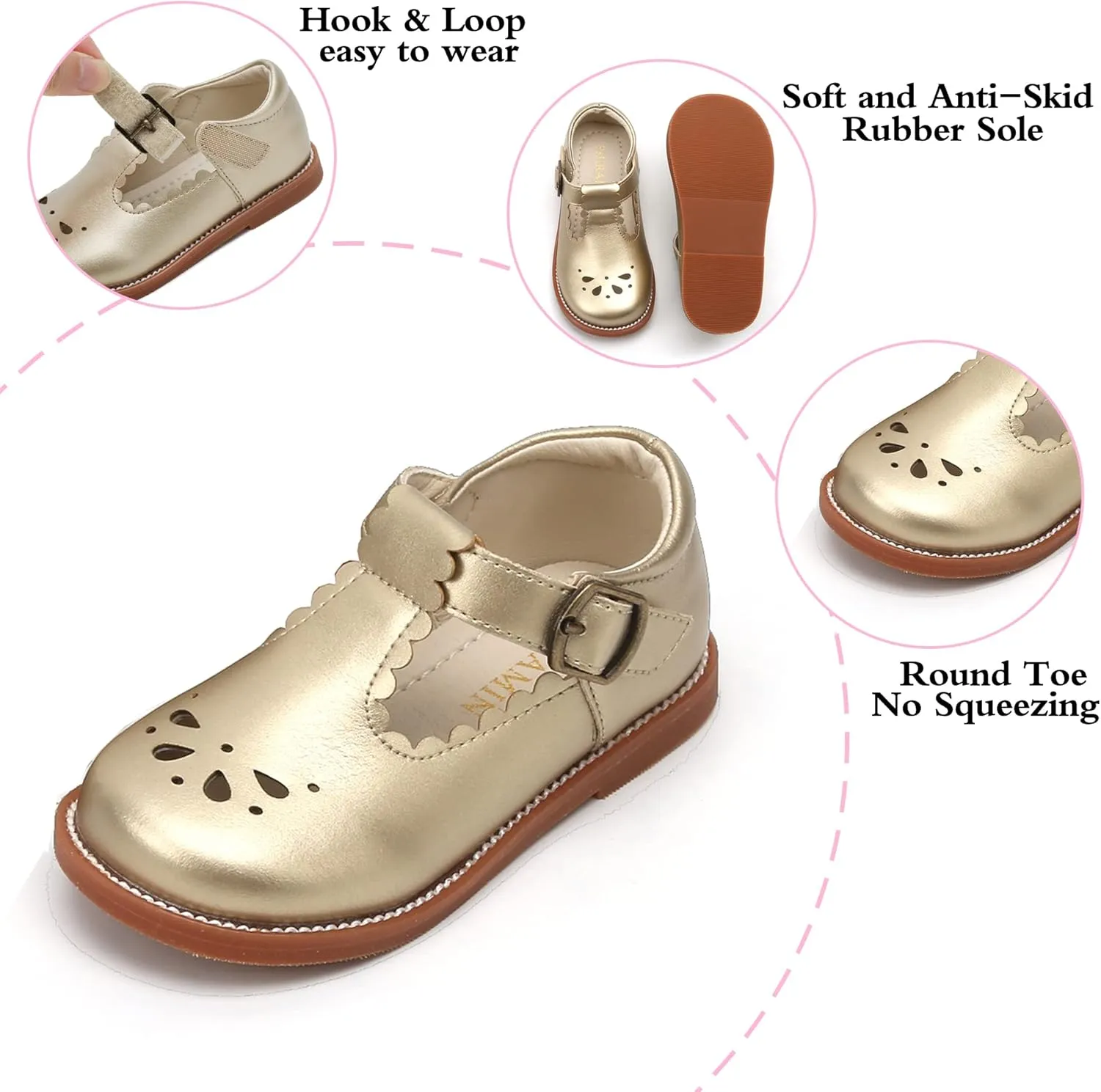 Toddler Girl Mary Jane Dress Shoes-Little Girl School Uniform Shoes for Wedding Party