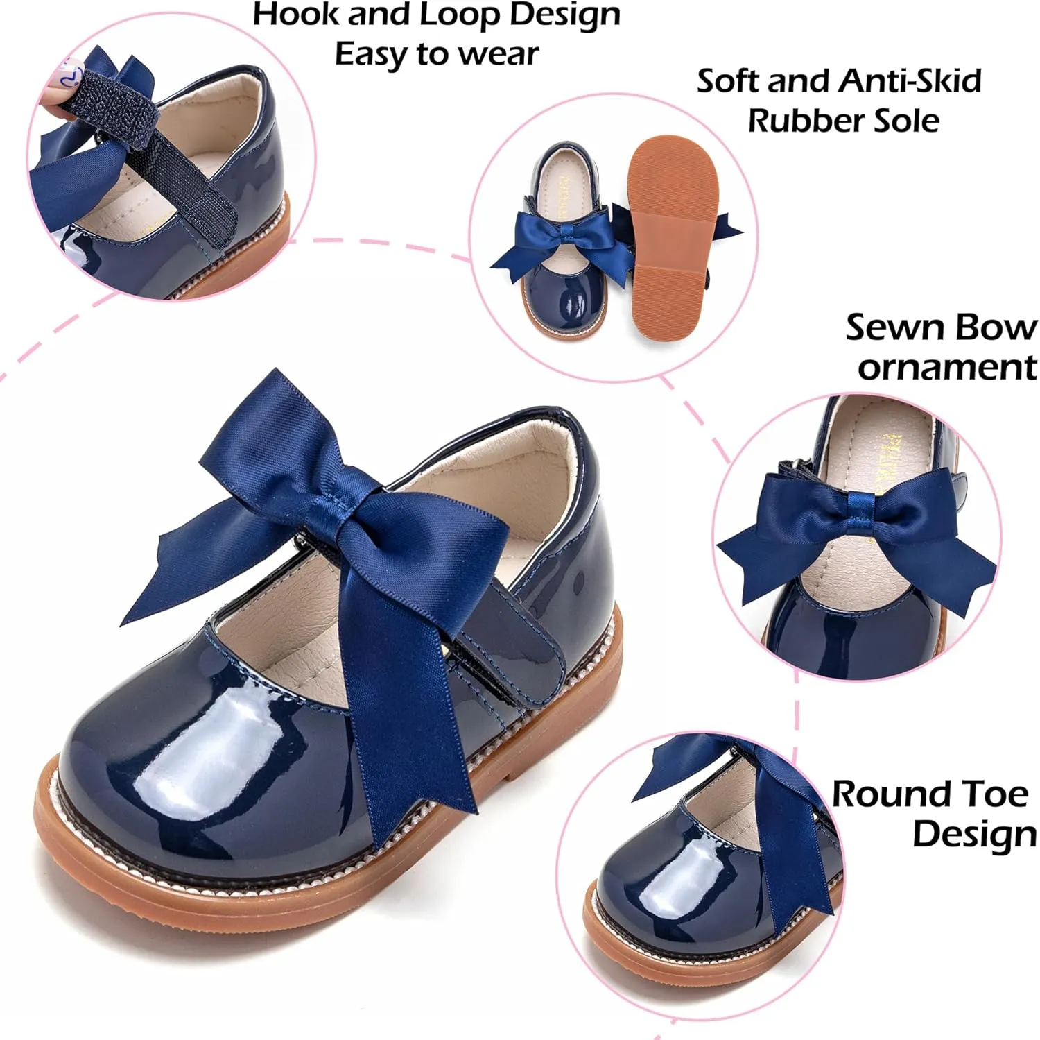 Toddler Girl Mary Jane Dress Shoes-Little Girl School Uniform Shoes for Wedding Party