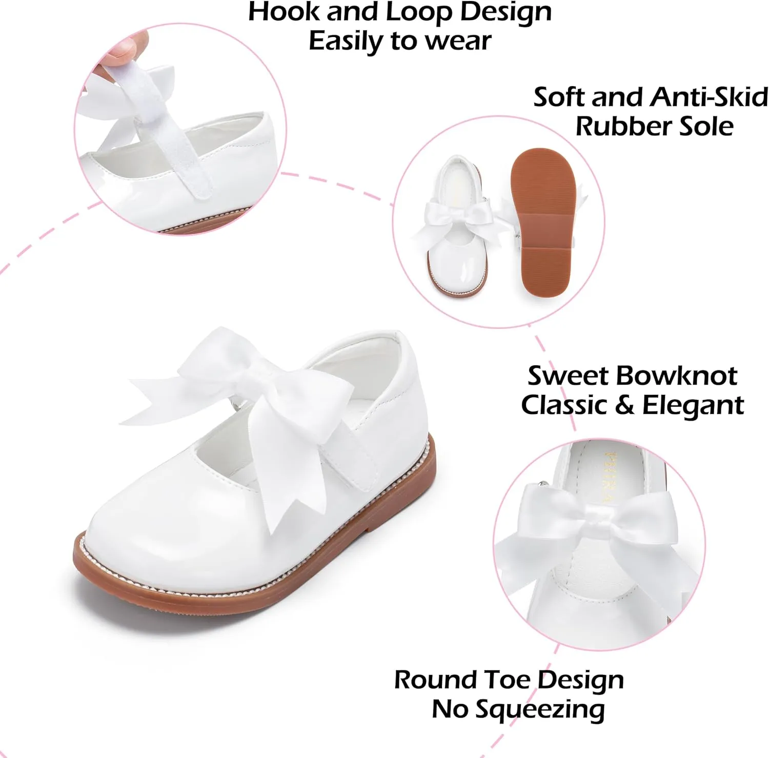Toddler Girl Mary Jane Dress Shoes-Little Girl School Uniform Shoes for Wedding Party