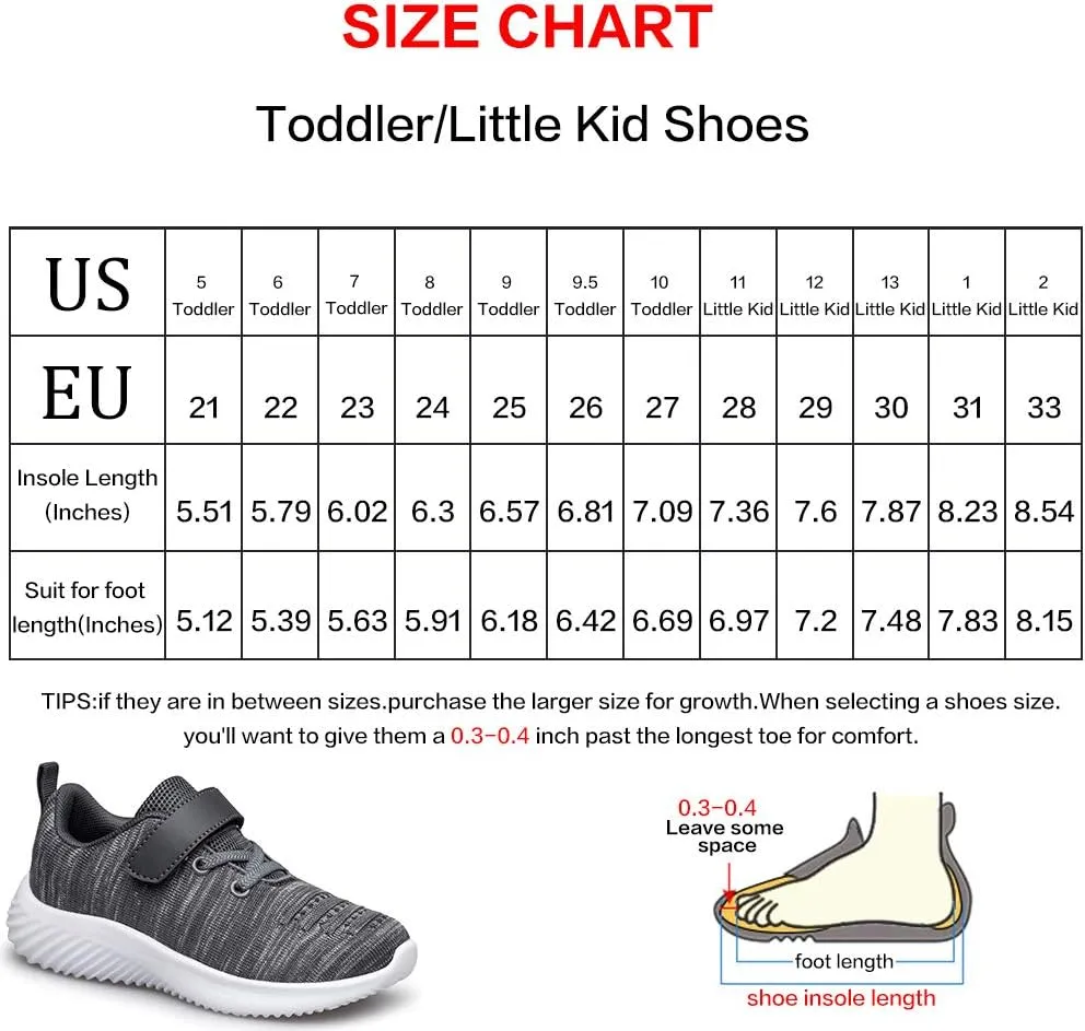 Toddler Little Kid Sneakers Boys Girls Cute Strap Walking Athletic Running Sports Shoes