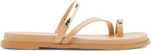 Toe Ring Thong Sandals for Women Open Toe Strappy Flat Sandals Casual Summer Dressy Beach Slide Sandals