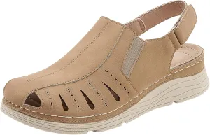 Touchmosees Bohemia Wedge Sandals - Women's Ankle Strap Causal Gladiator Shoes Summer Outdoor Beach Athletic Sandals
