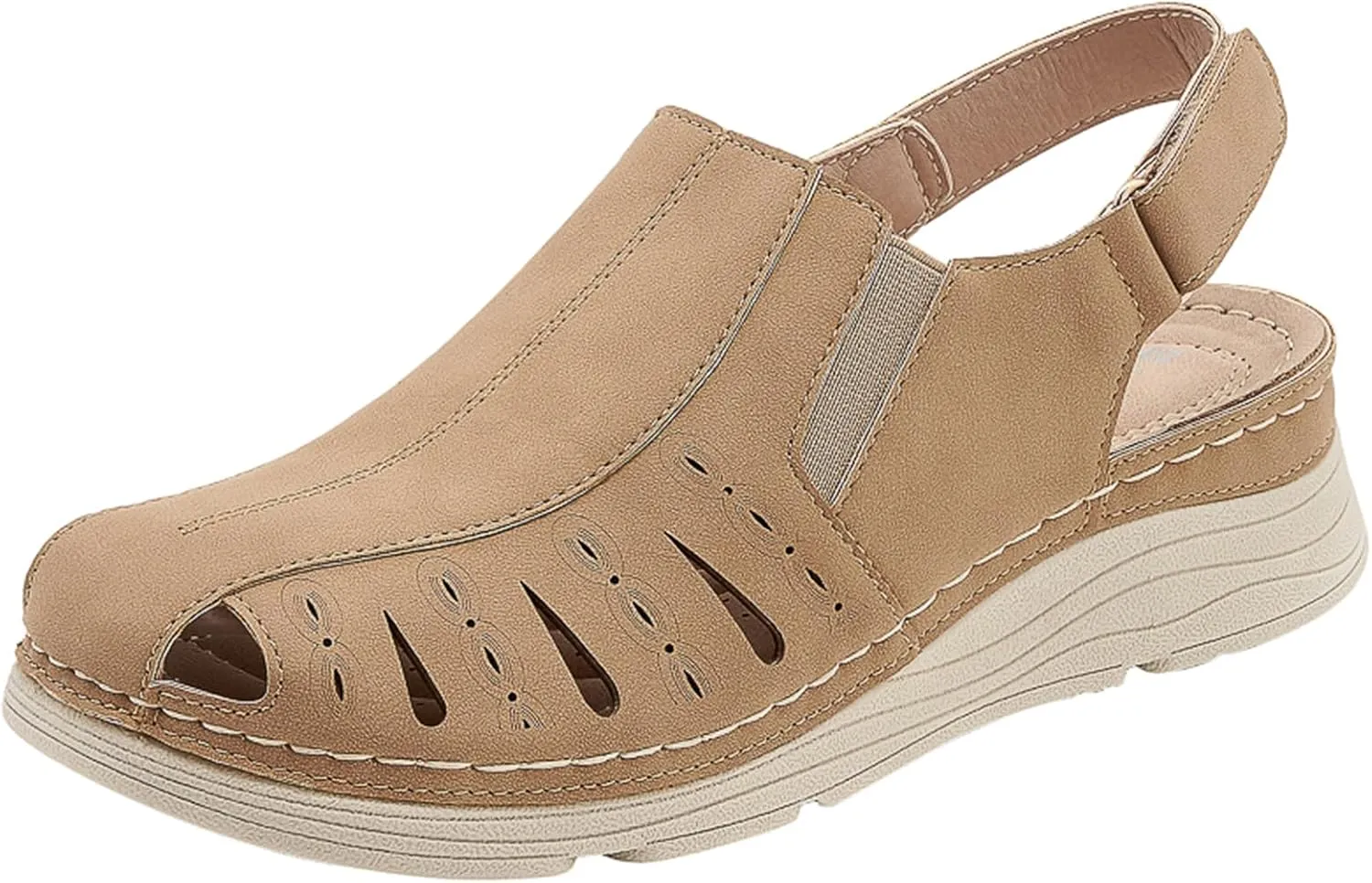 Touchmosees Bohemia Wedge Sandals - Women's Ankle Strap Causal Gladiator Shoes Summer Outdoor Beach Athletic Sandals