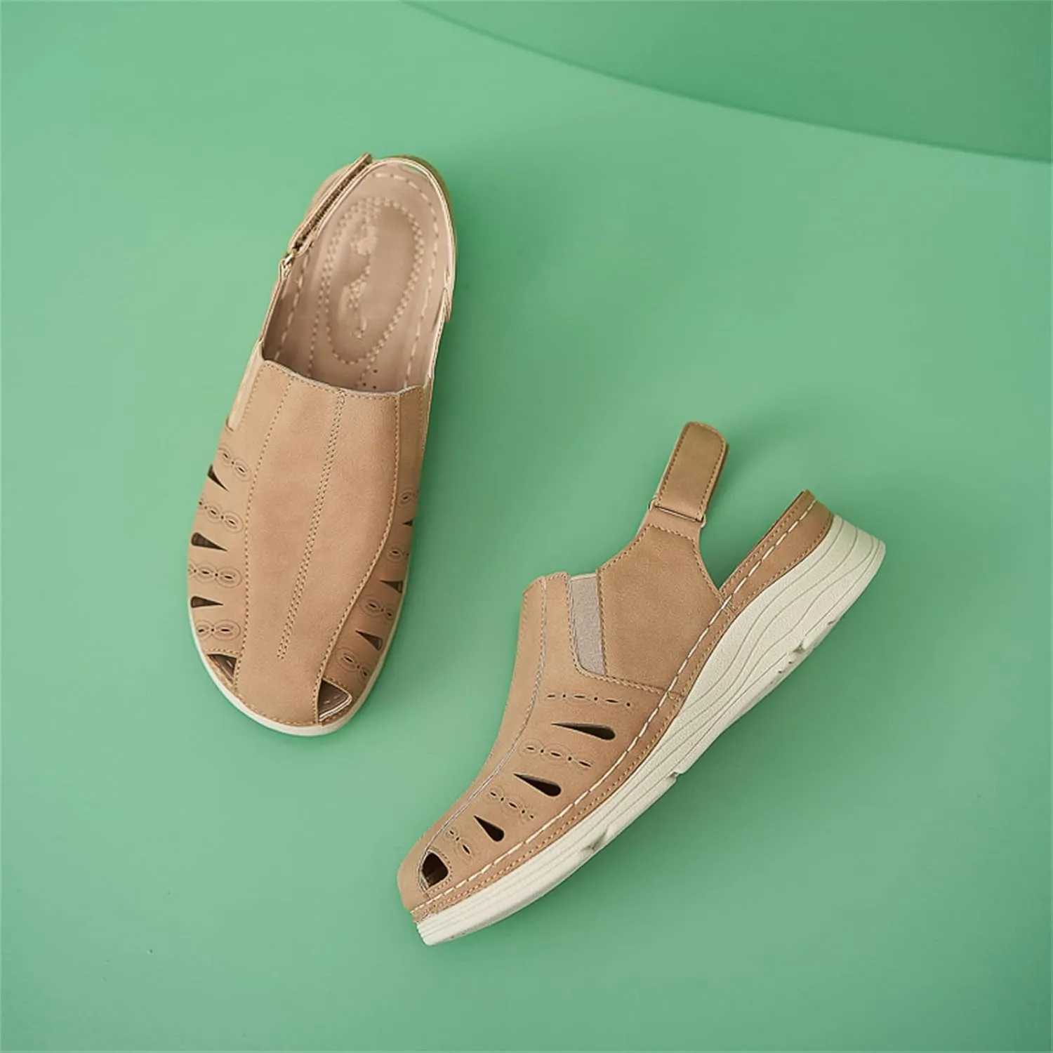 Touchmosees Bohemia Wedge Sandals - Women's Ankle Strap Causal Gladiator Shoes Summer Outdoor Beach Athletic Sandals