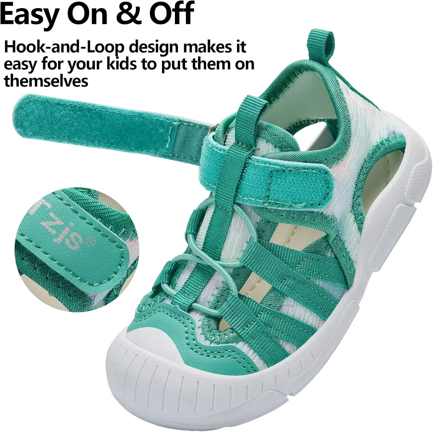 TZJS Boys Girls Water Shoes Kids Lightweight Beach Sport Sandals Breathable Quick Dry Swimming Sandals for Toddler