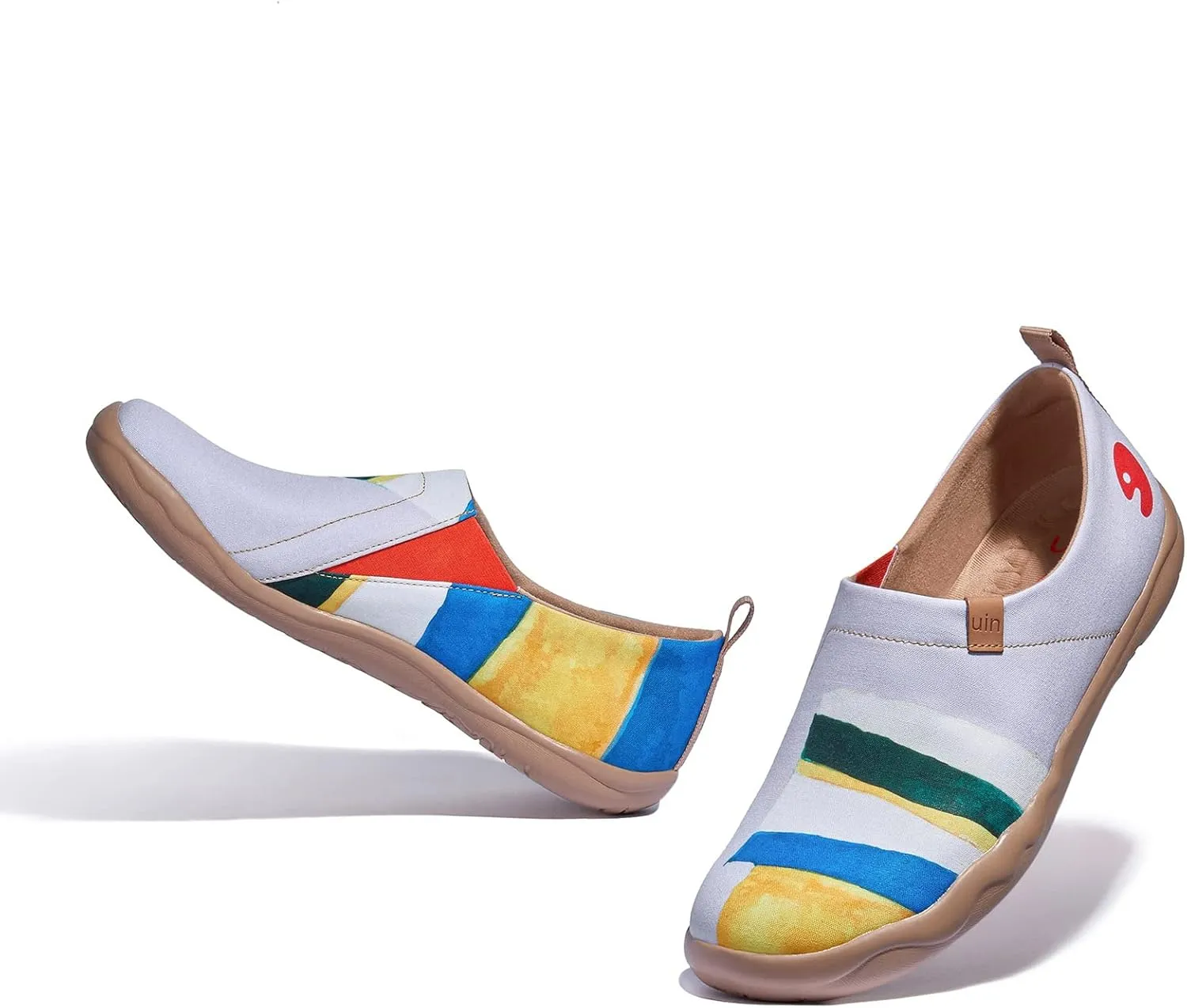 UIN Men's Loafers Painted Travel Shoes Slip On Walking Casual Lightweight Comfort Fashion Sneaker ToledoⅠColor & Geometry