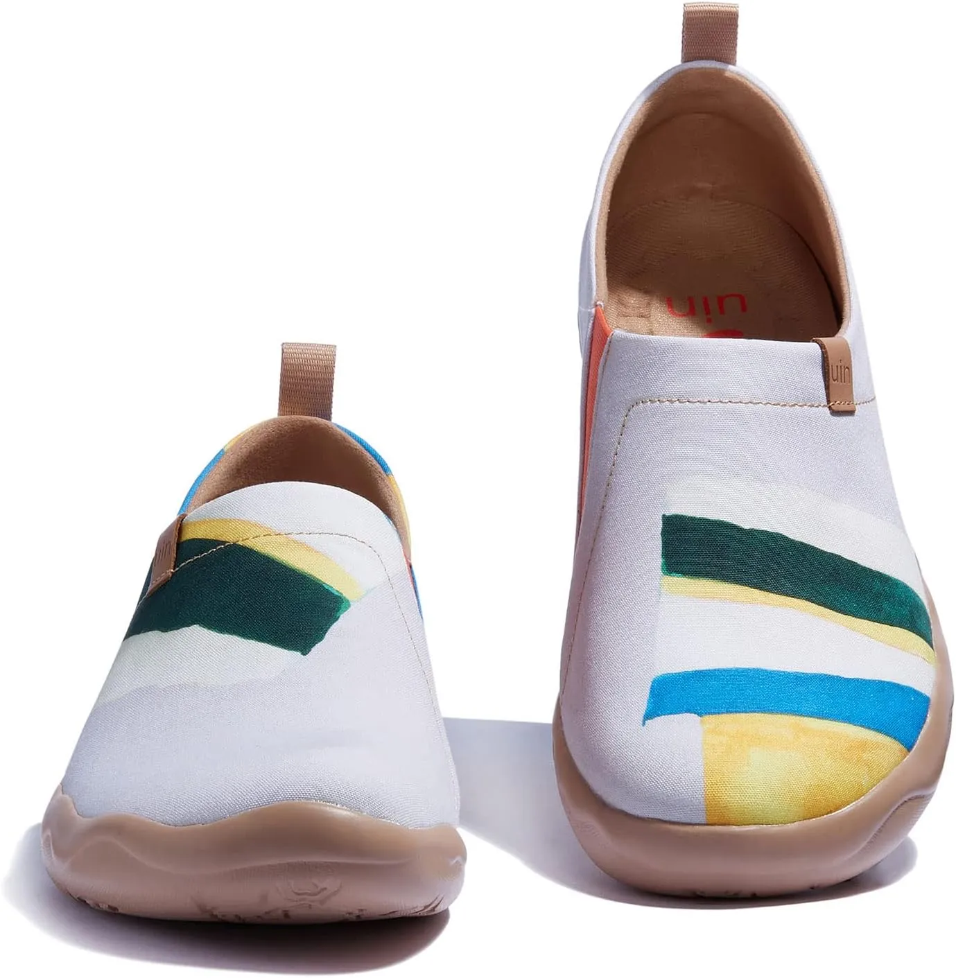 UIN Men's Loafers Painted Travel Shoes Slip On Walking Casual Lightweight Comfort Fashion Sneaker ToledoⅠColor & Geometry