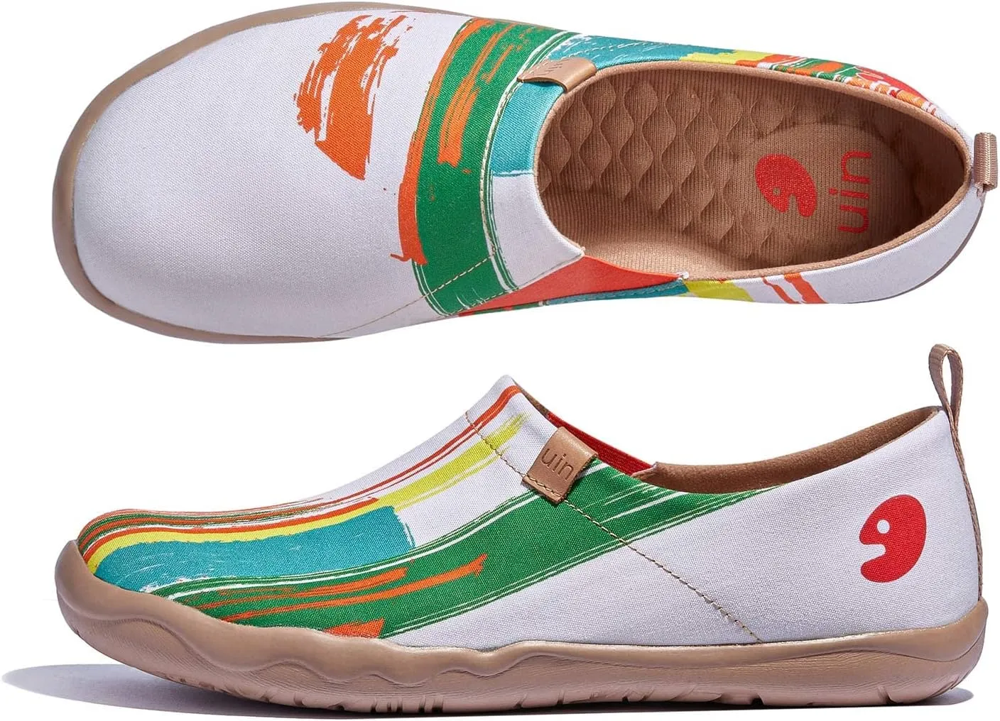 UIN Men's Loafers Painted Travel Shoes Slip On Walking Casual Lightweight Comfort Fashion Sneaker ToledoⅠColor & Geometry