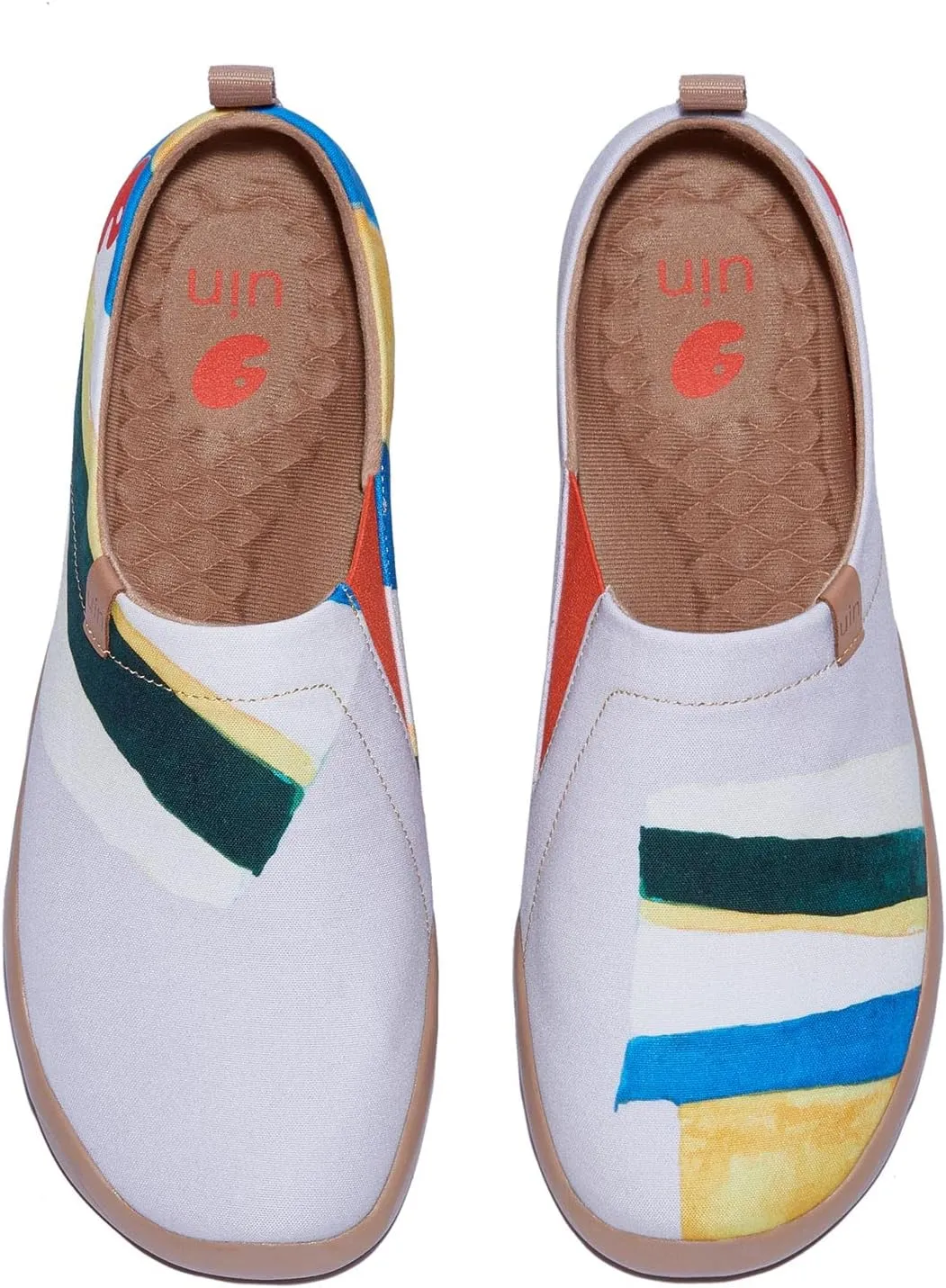 UIN Men's Loafers Painted Travel Shoes Slip On Walking Casual Lightweight Comfort Fashion Sneaker ToledoⅠColor & Geometry
