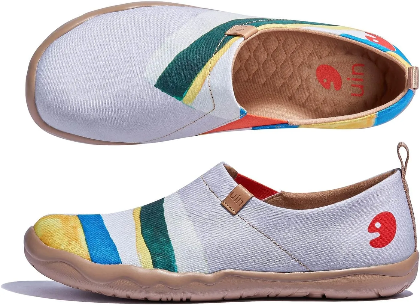 UIN Men's Loafers Painted Travel Shoes Slip On Walking Casual Lightweight Comfort Fashion Sneaker ToledoⅠColor & Geometry