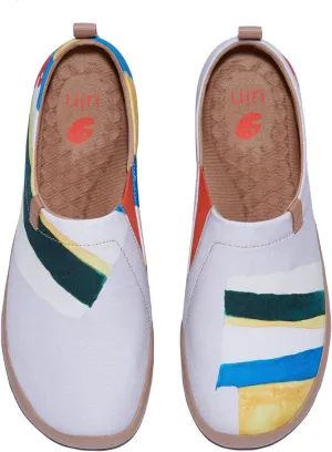UIN Men's Loafers Painted Travel Shoes Slip On Walking Casual Lightweight Comfort Fashion Sneaker ToledoⅠColor & Geometry