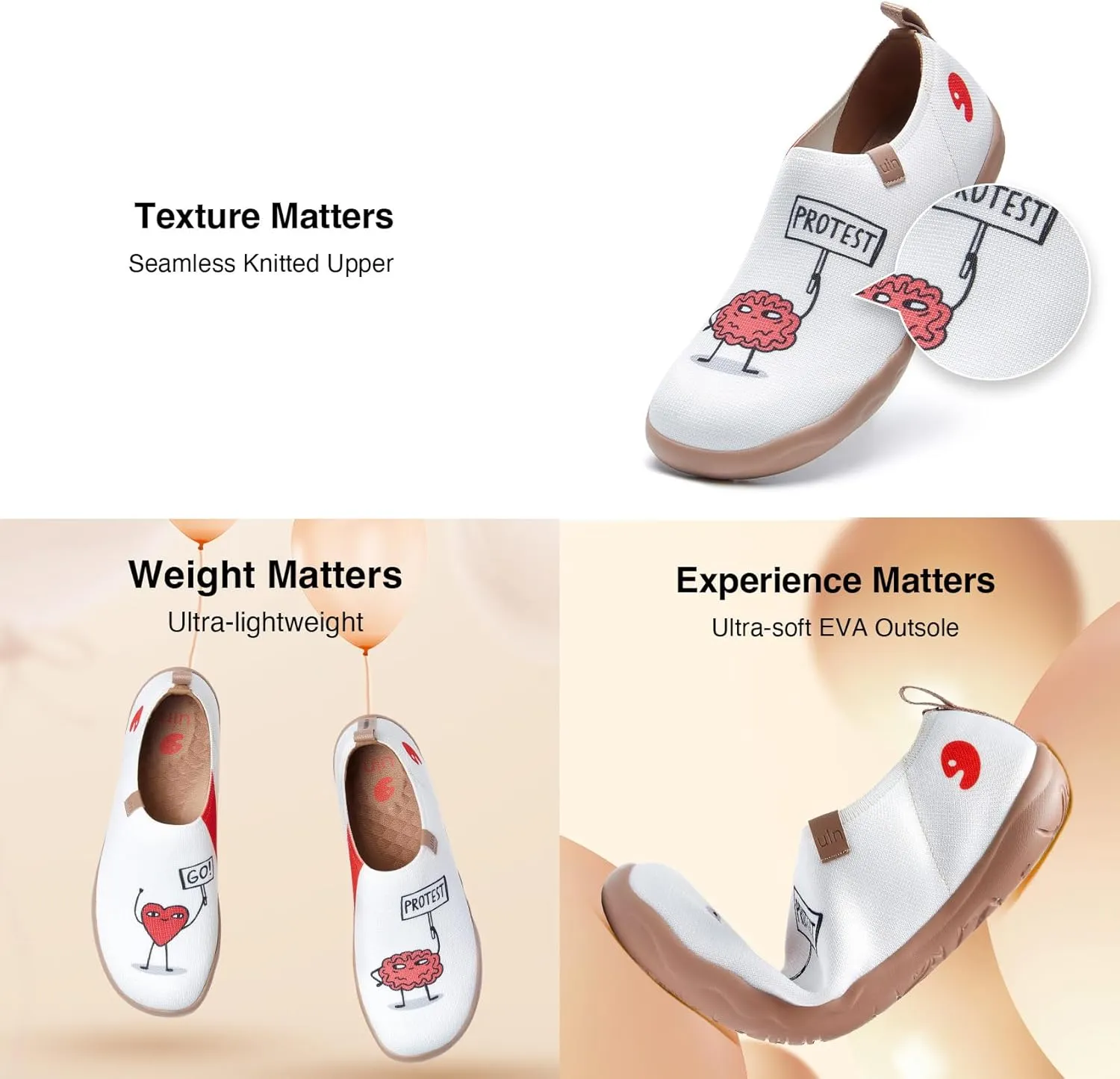 UIN Men's Loafers Painted Travel Shoes Slip On Walking Shoes Casual Lightweight Comfort Fashion Sneaker Toledo Ⅰ Art