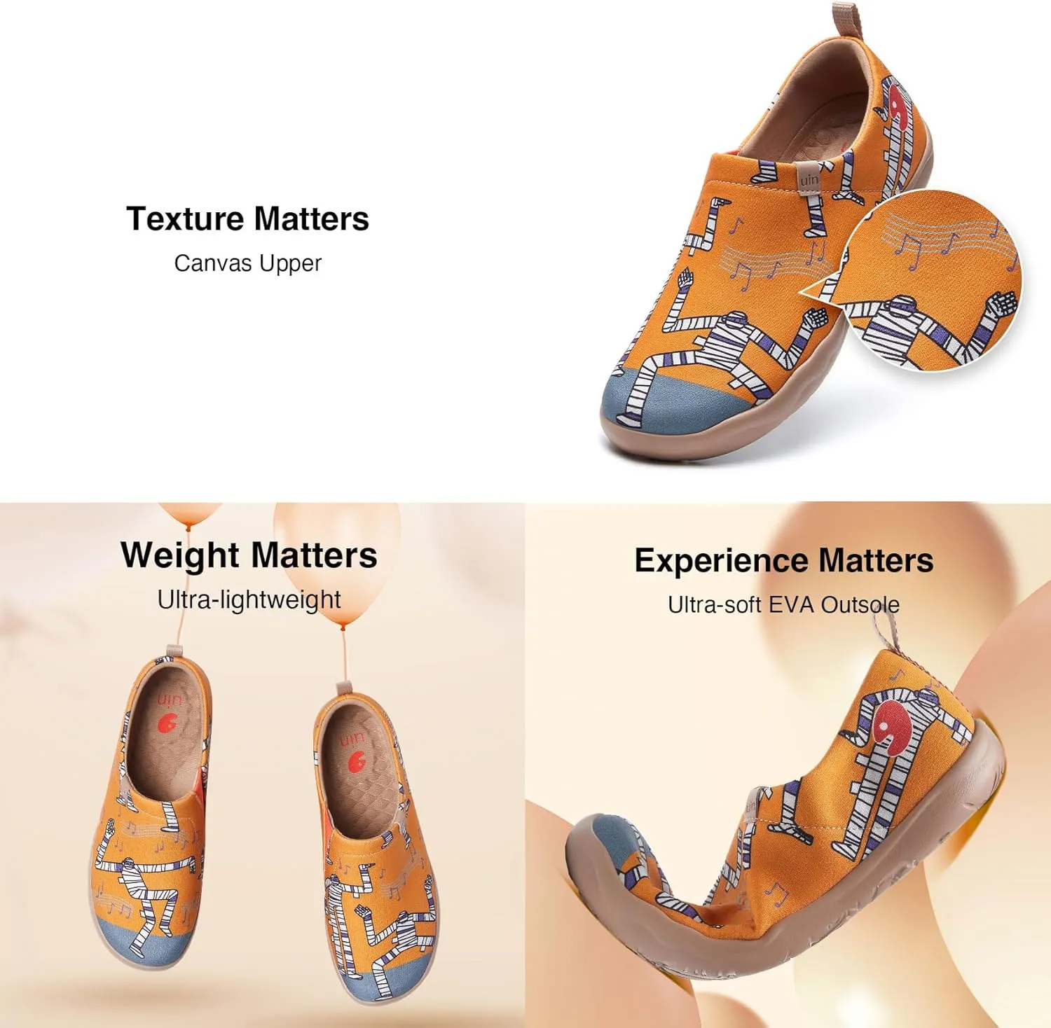 UIN Men's Loafers Painted Travel Shoes Slip Walking Shoes Casual Lightweight Comfort Fashion Sneaker Toledo Ⅰ Destination