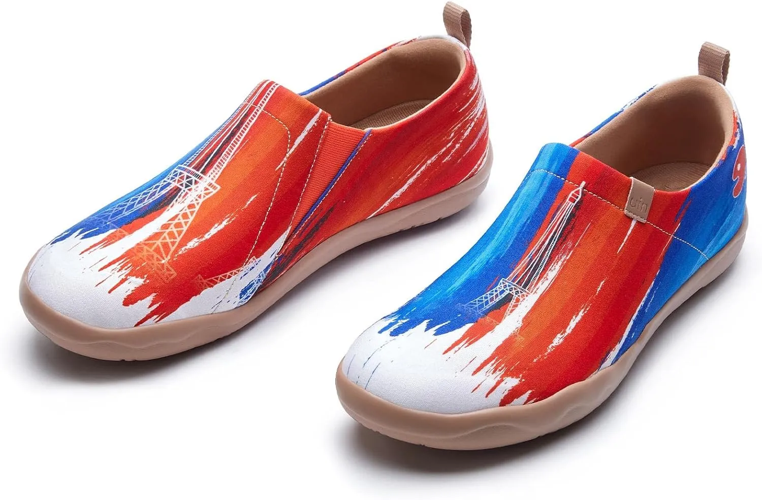 UIN Men's Loafers Painted Travel Shoes Slip Walking Shoes Casual Lightweight Comfort Fashion Sneaker Toledo Ⅰ Destination