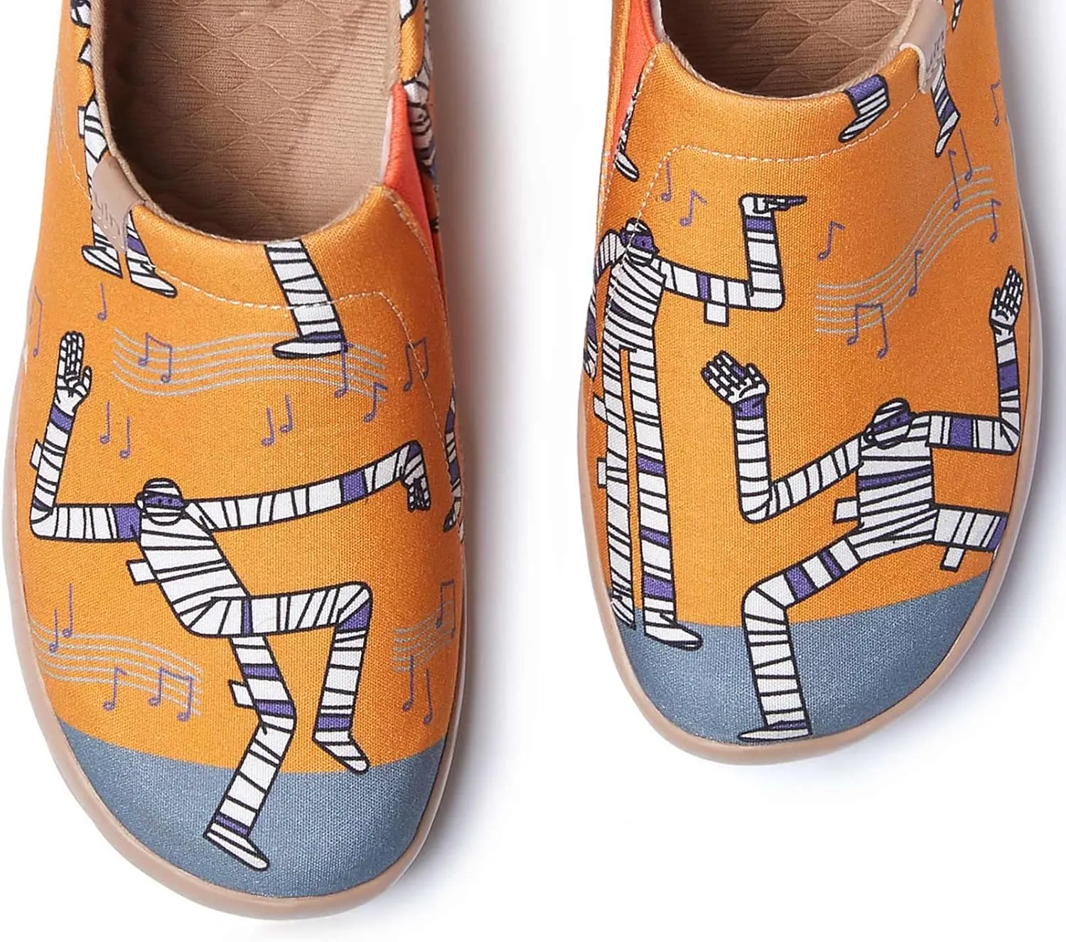 UIN Men's Loafers Painted Travel Shoes Slip Walking Shoes Casual Lightweight Comfort Fashion Sneaker Toledo Ⅰ Destination