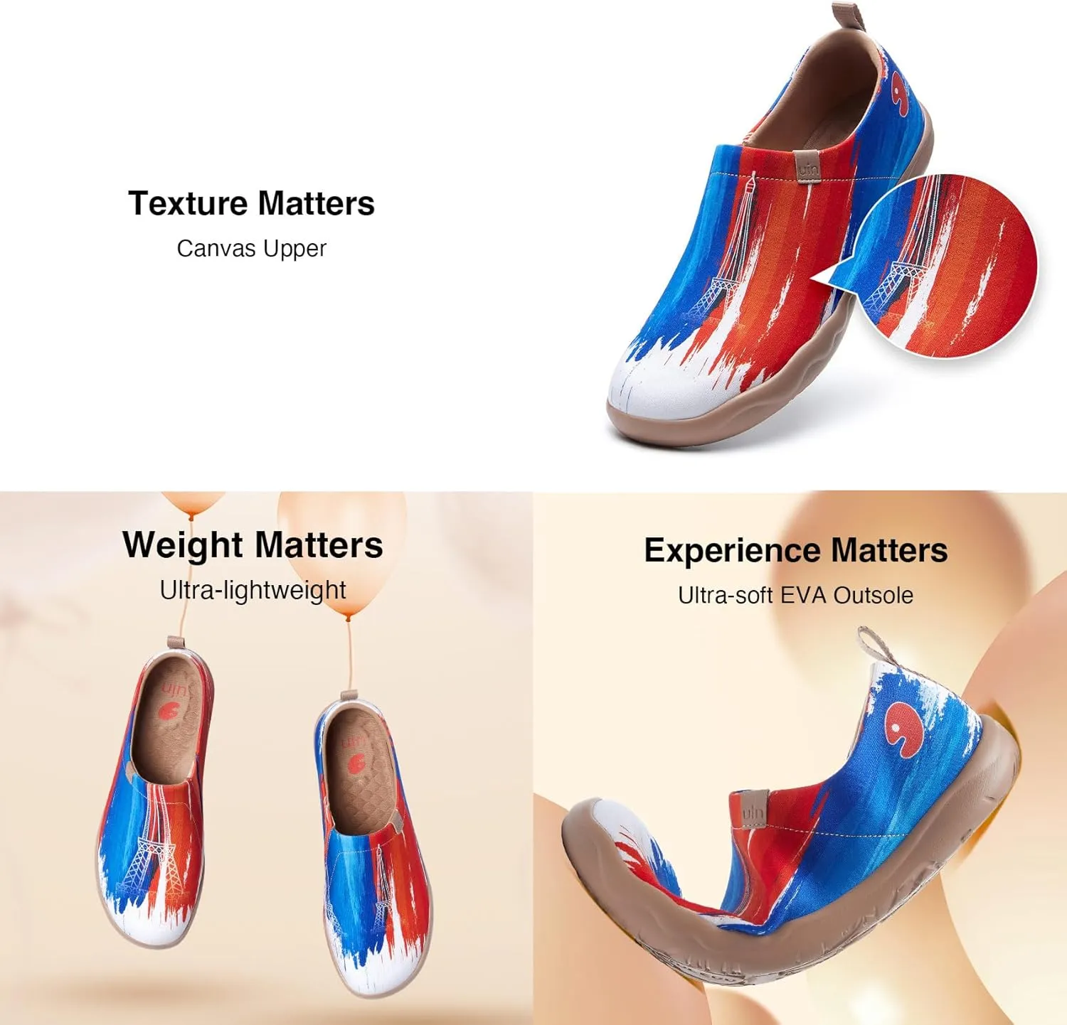 UIN Men's Loafers Painted Travel Shoes Slip Walking Shoes Casual Lightweight Comfort Fashion Sneaker Toledo Ⅰ Destination