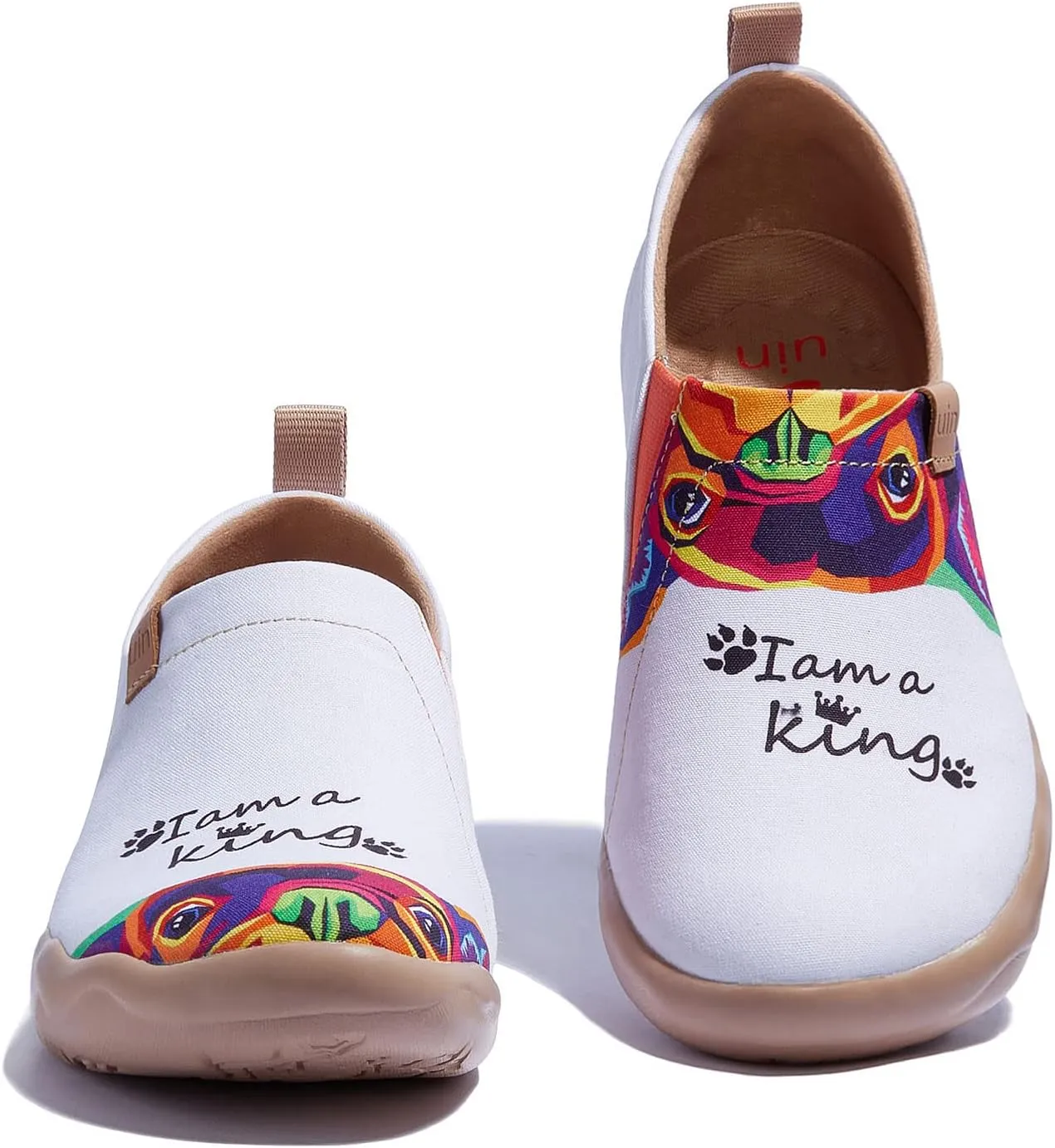 UIN Women's Artistic Cute Pets Design Slip-On Shoes Fun Comfortable Casual Flats Lightweight Everyday Loafers Footwear