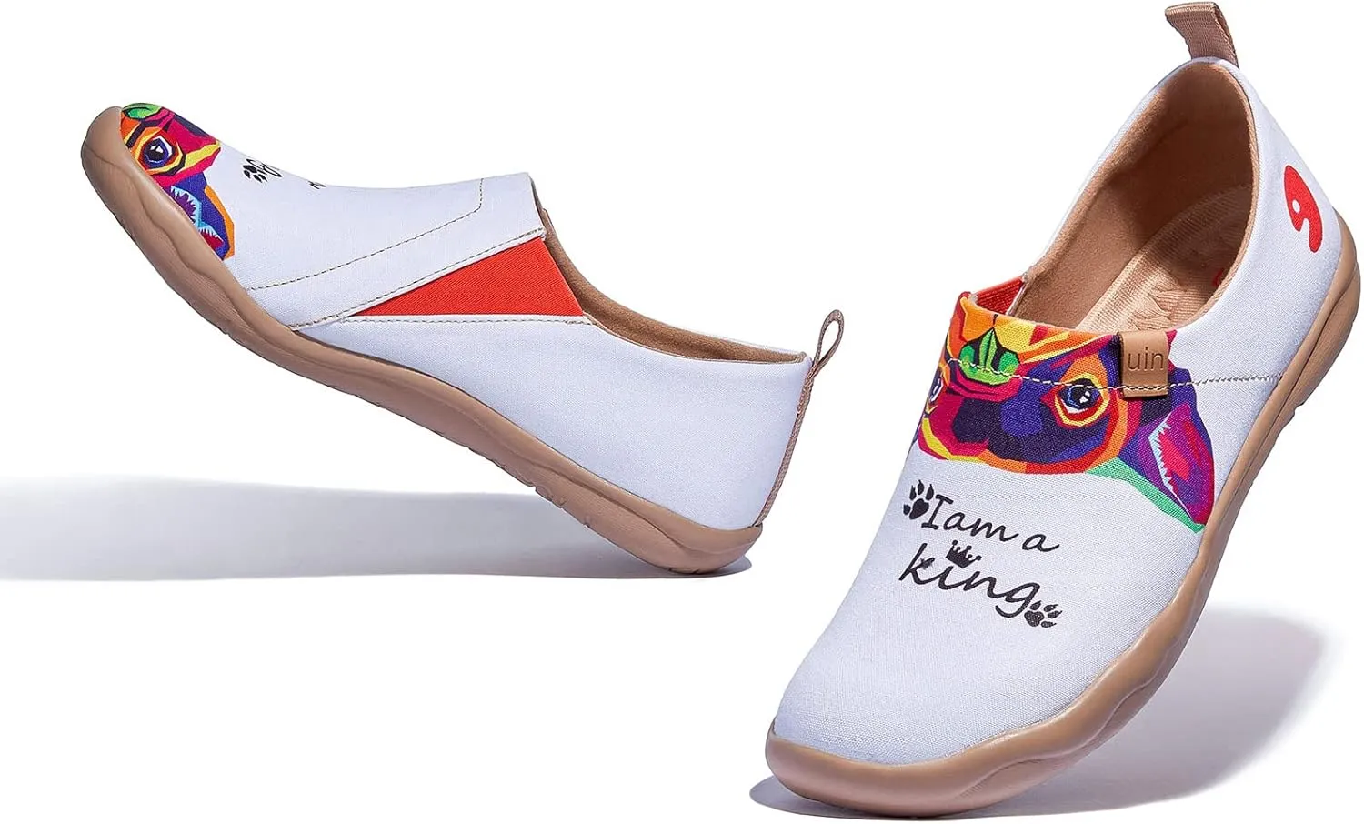 UIN Women's Artistic Cute Pets Design Slip-On Shoes Fun Comfortable Casual Flats Lightweight Everyday Loafers Footwear