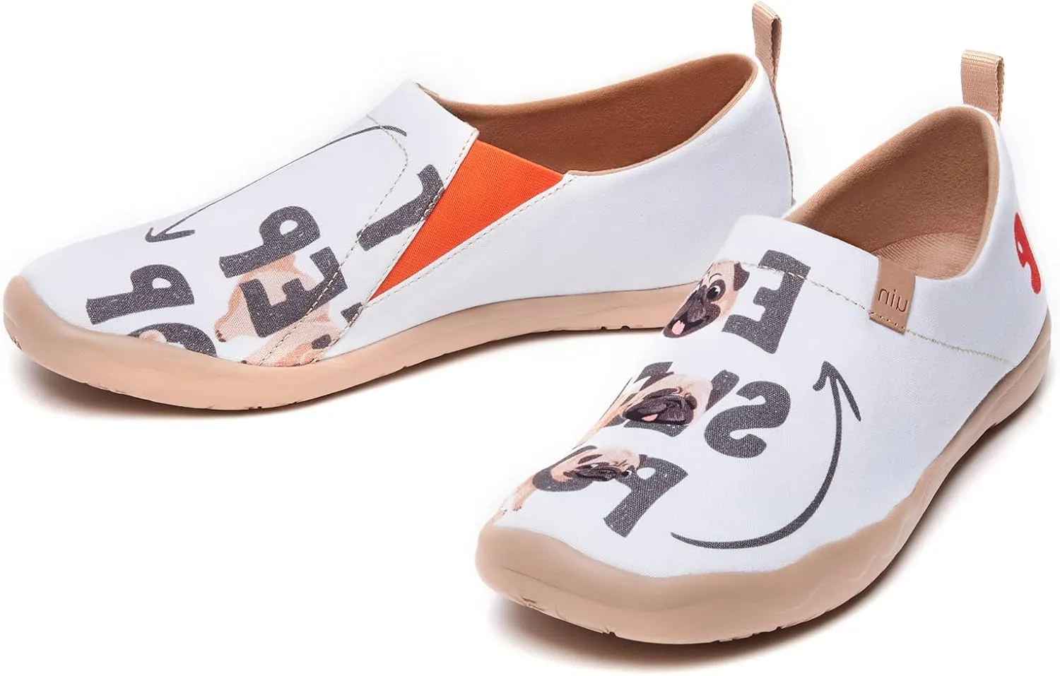 UIN Women's Artistic Cute Pets Design Slip-On Shoes Fun Comfortable Casual Flats Lightweight Everyday Loafers Footwear